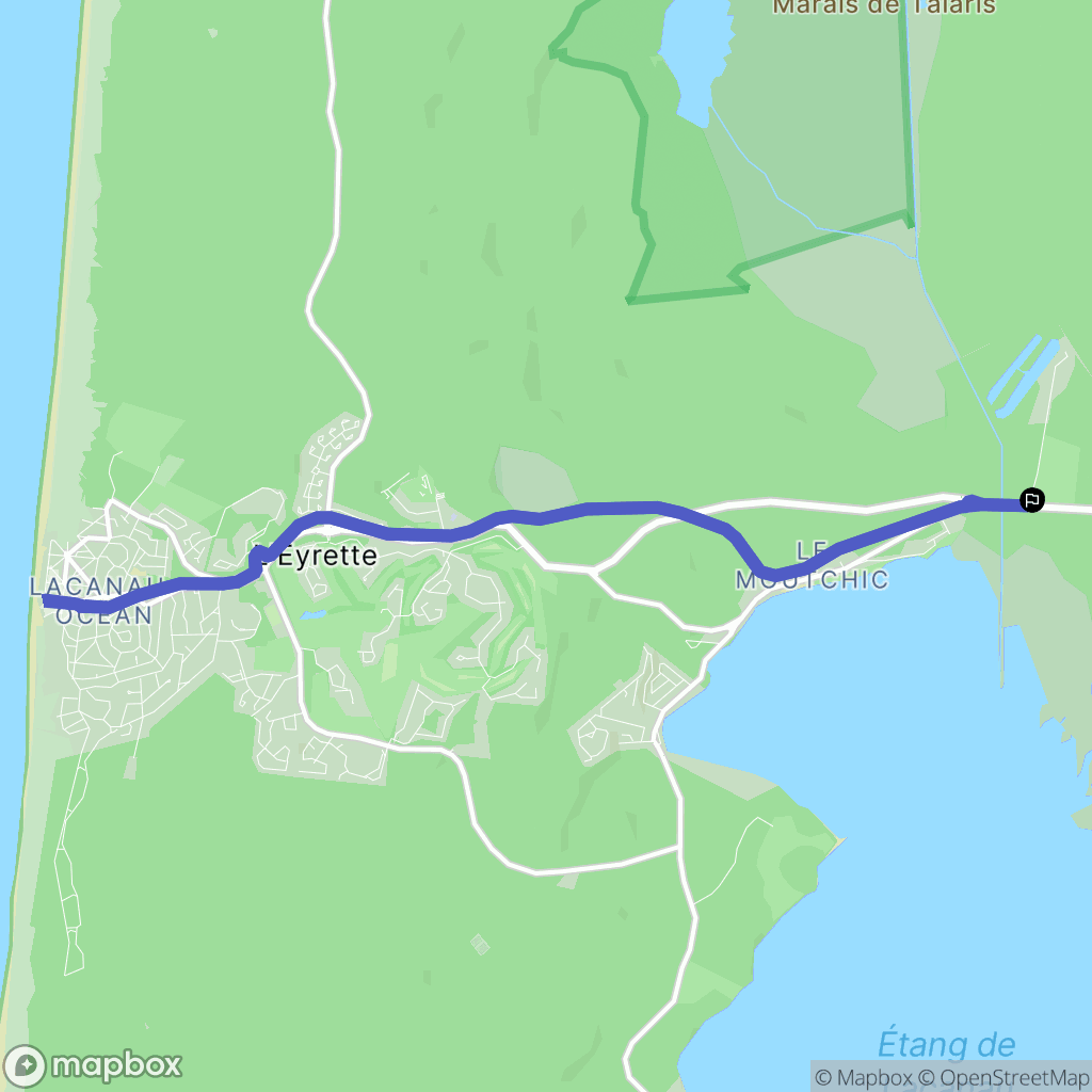 Lacanau : carte du parcours de randonnée - France