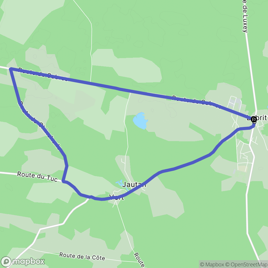 Labrit : carte du parcours de randonnée - France