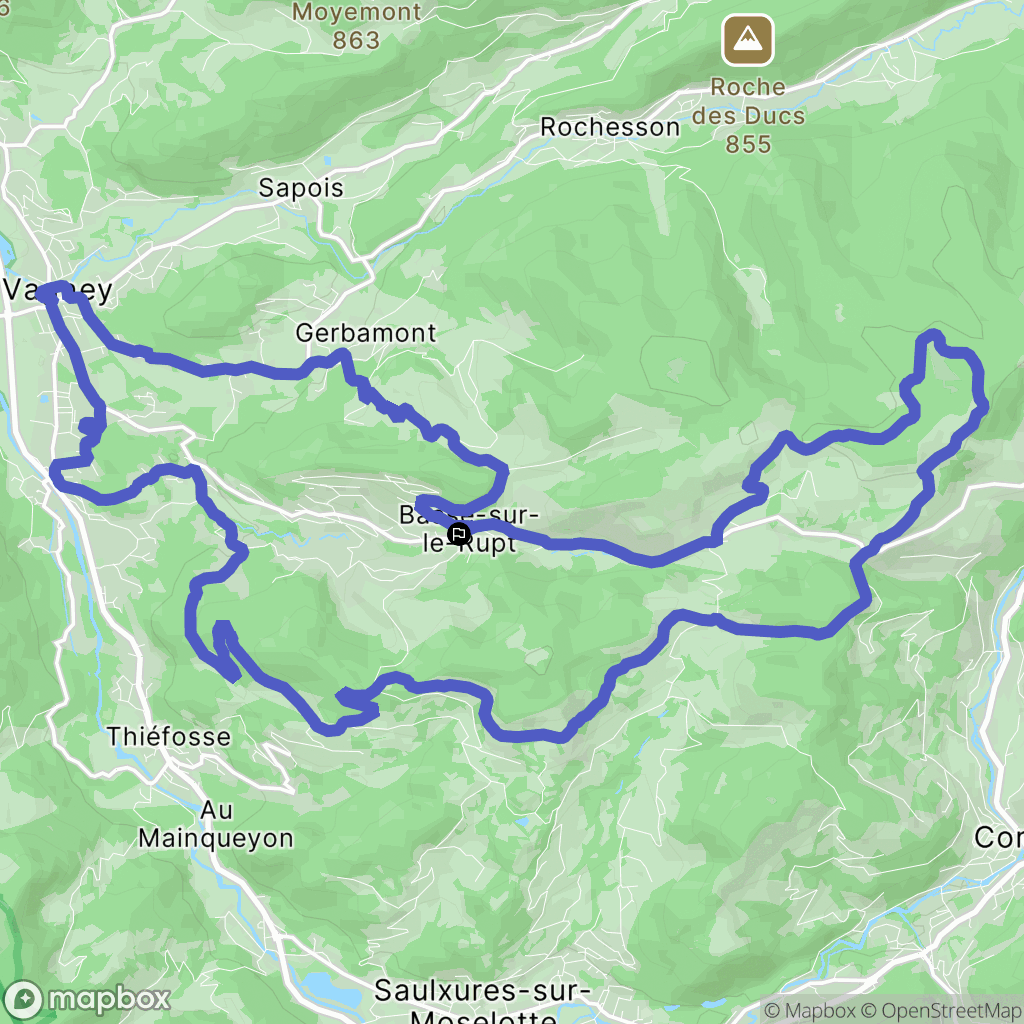 Basse-sur-le-Rupt : carte du parcours de randonnée - France