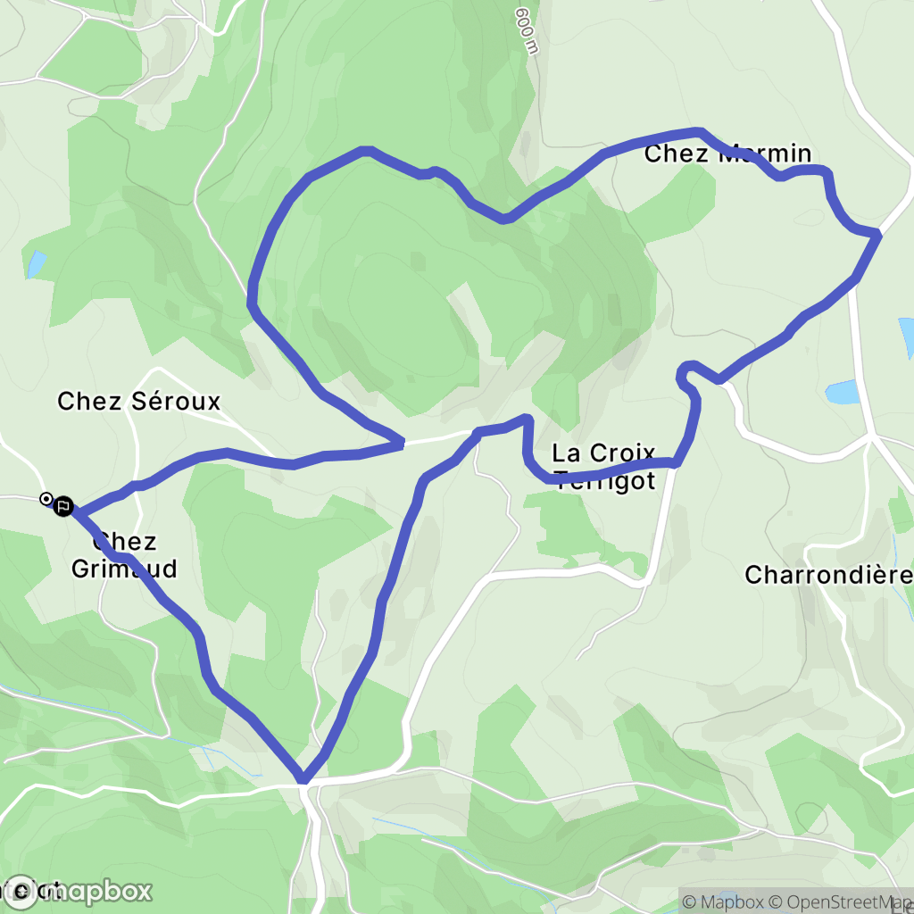Arfeuilles : carte du parcours de randonnée - France