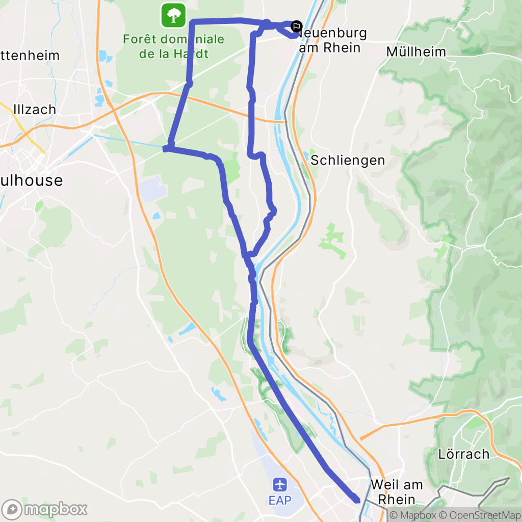 Chalampé : carte du parcours de randonnée - France