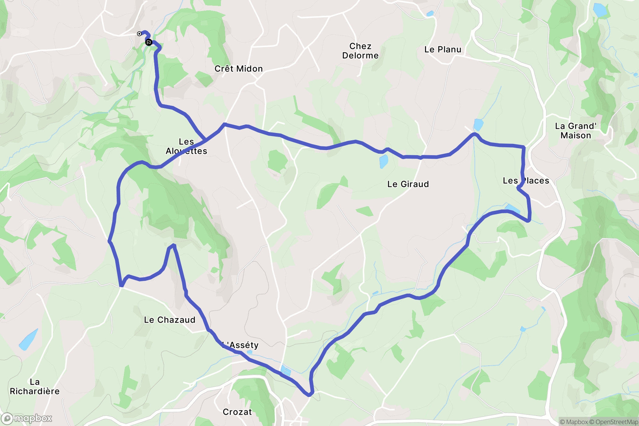 Longessaigne : carte du parcours de randonnée - France