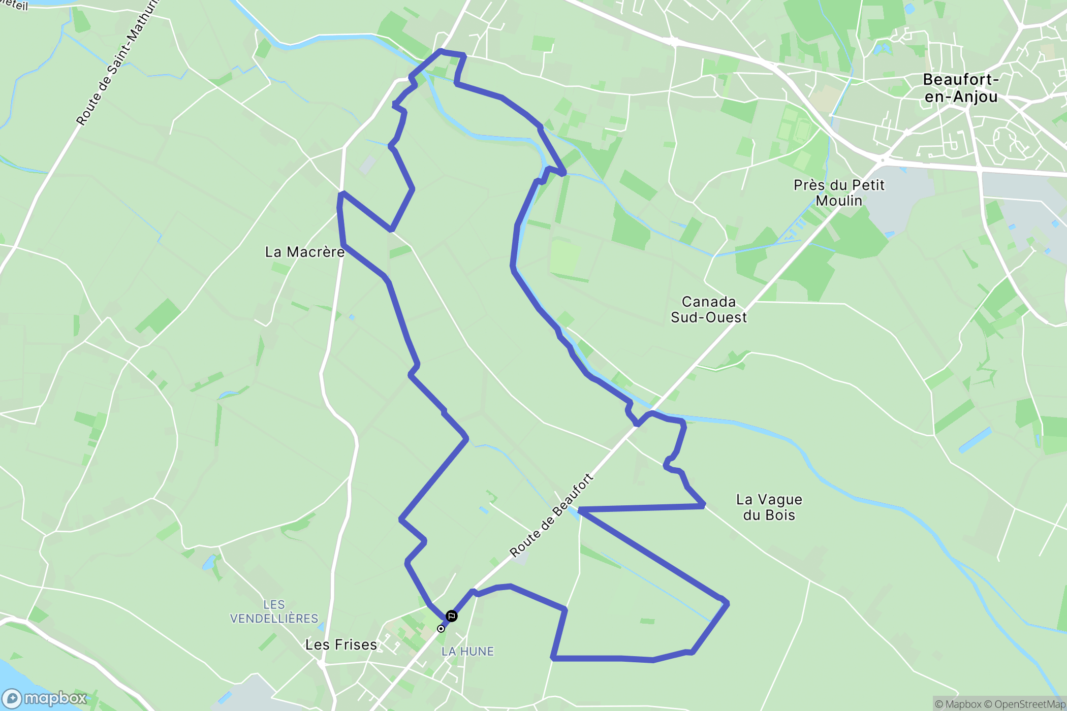 La Ménitré : carte du parcours de randonnée - France