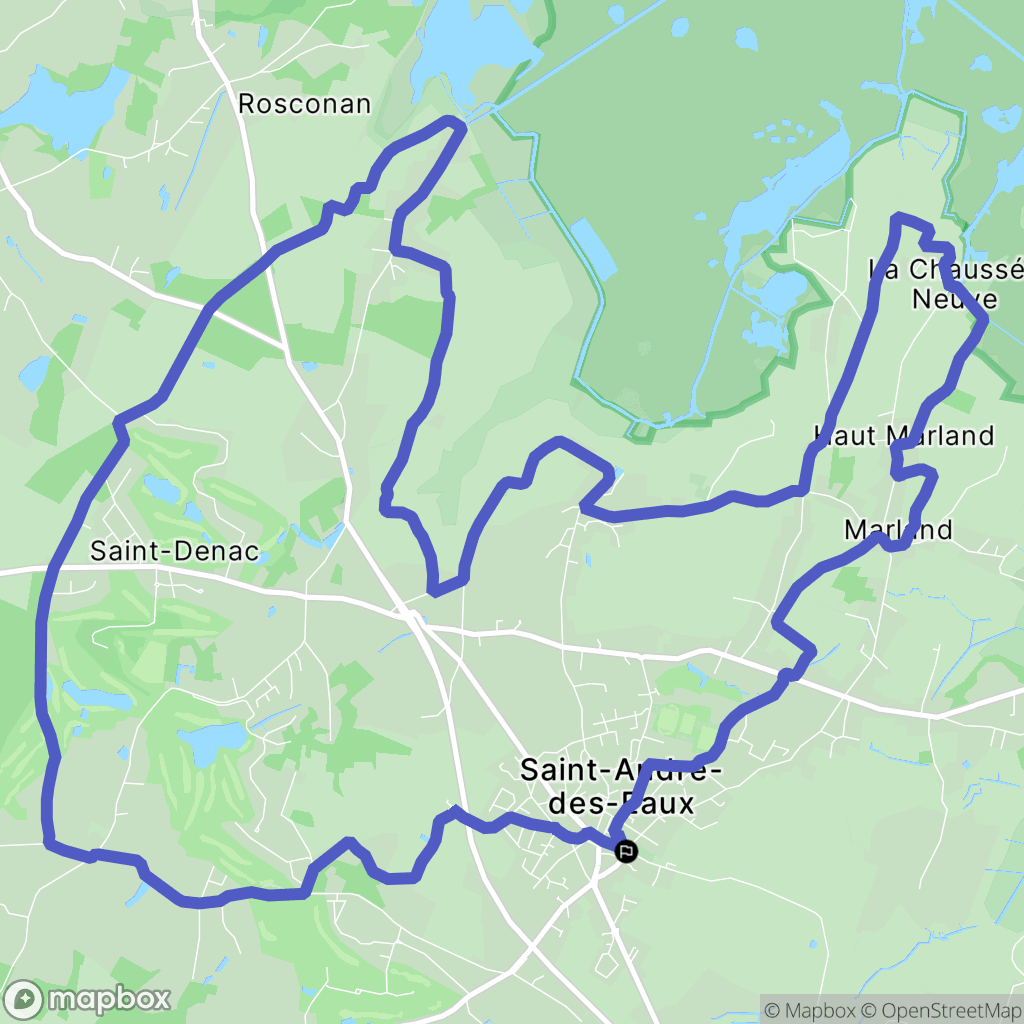 Saint-André-des-Eaux : carte du parcours de randonnée - France