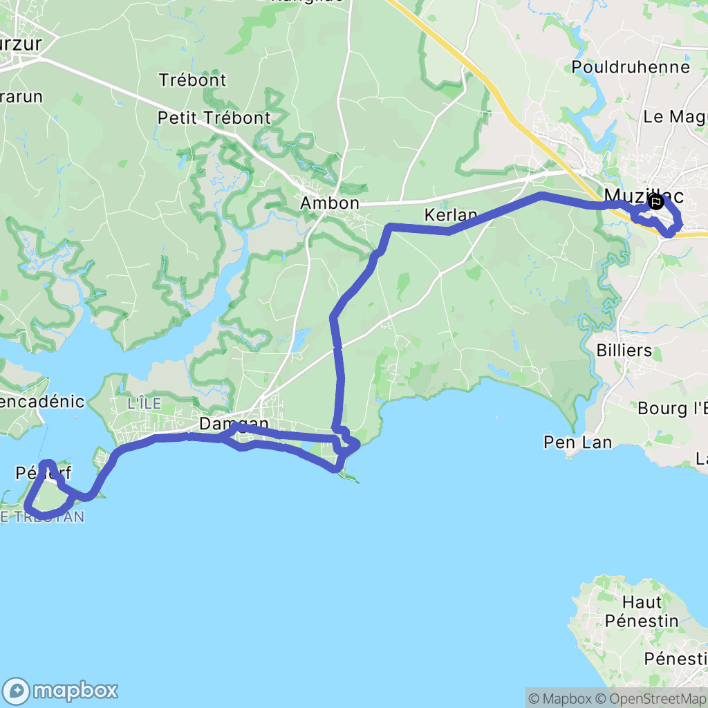 Muzillac : carte du parcours de randonnée - France