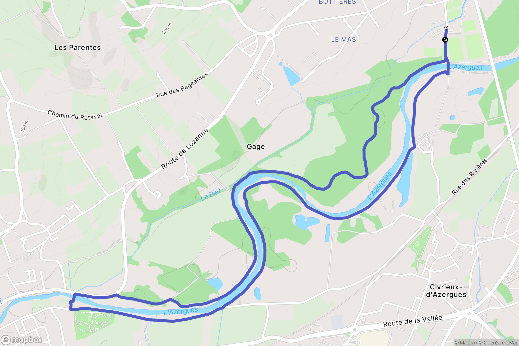 Chazay-d'Azergues : carte du parcours de randonnée - France
