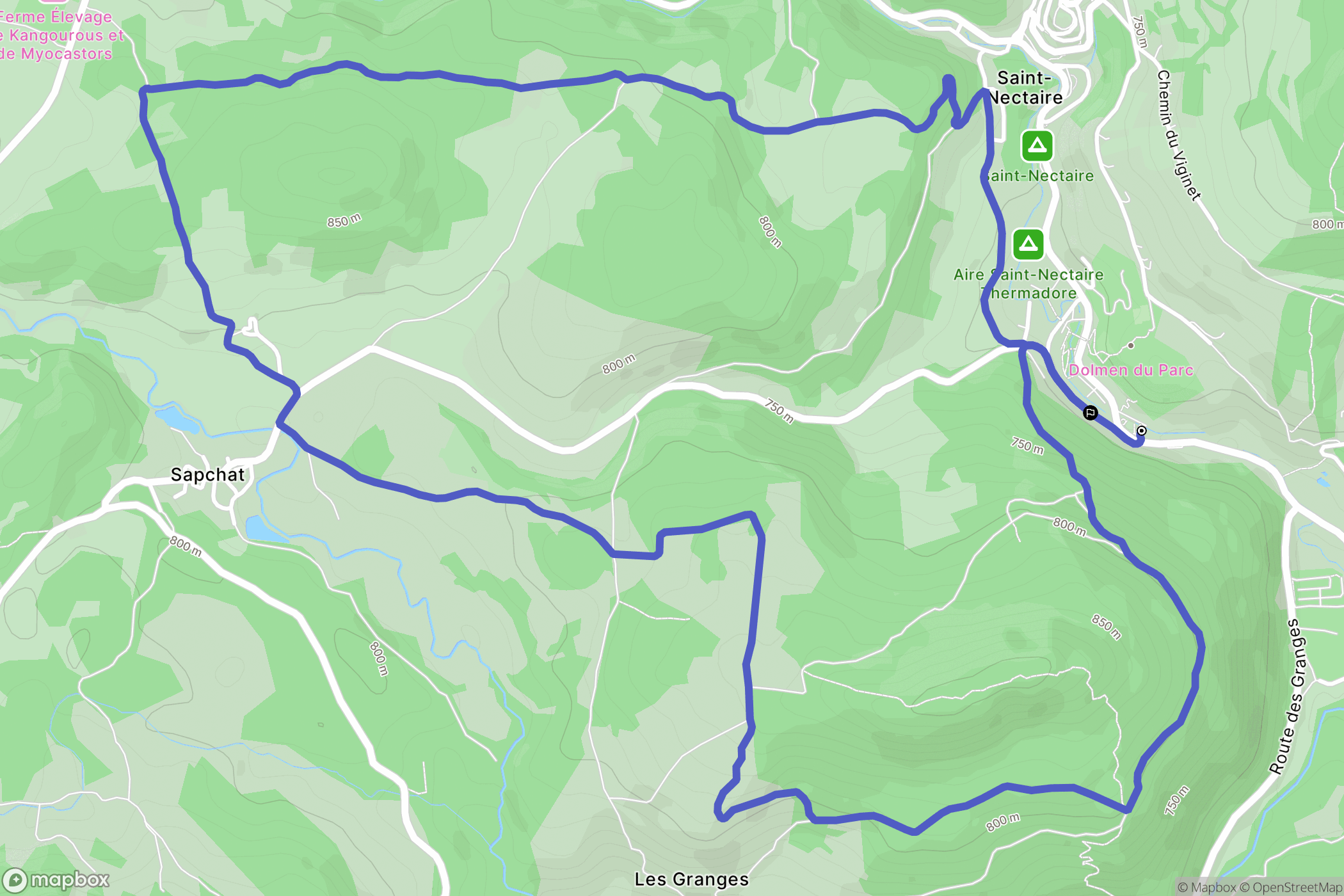 Saint-Nectaire : carte du parcours de randonnée - France