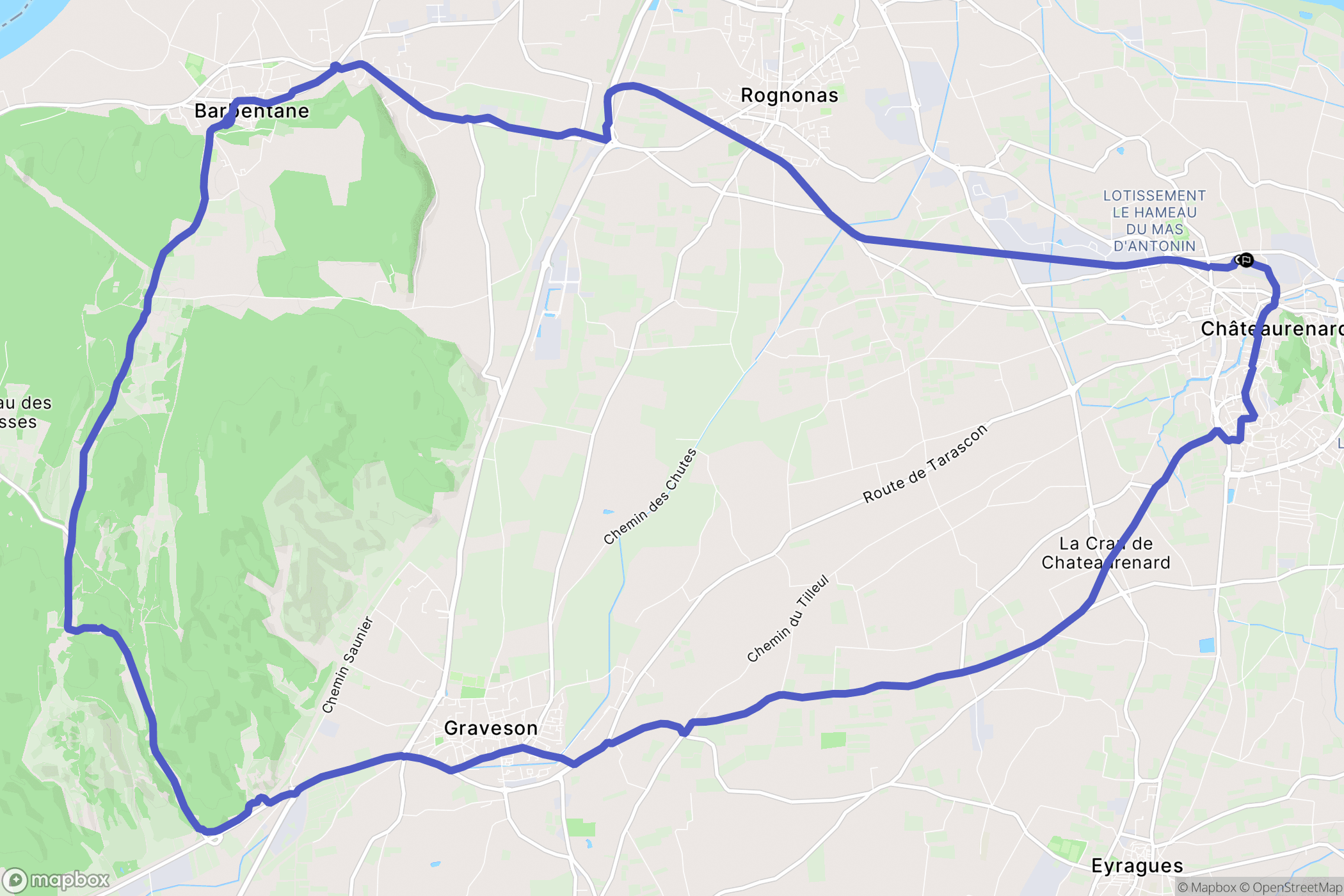 Châteaurenard : carte du parcours de randonnée - France