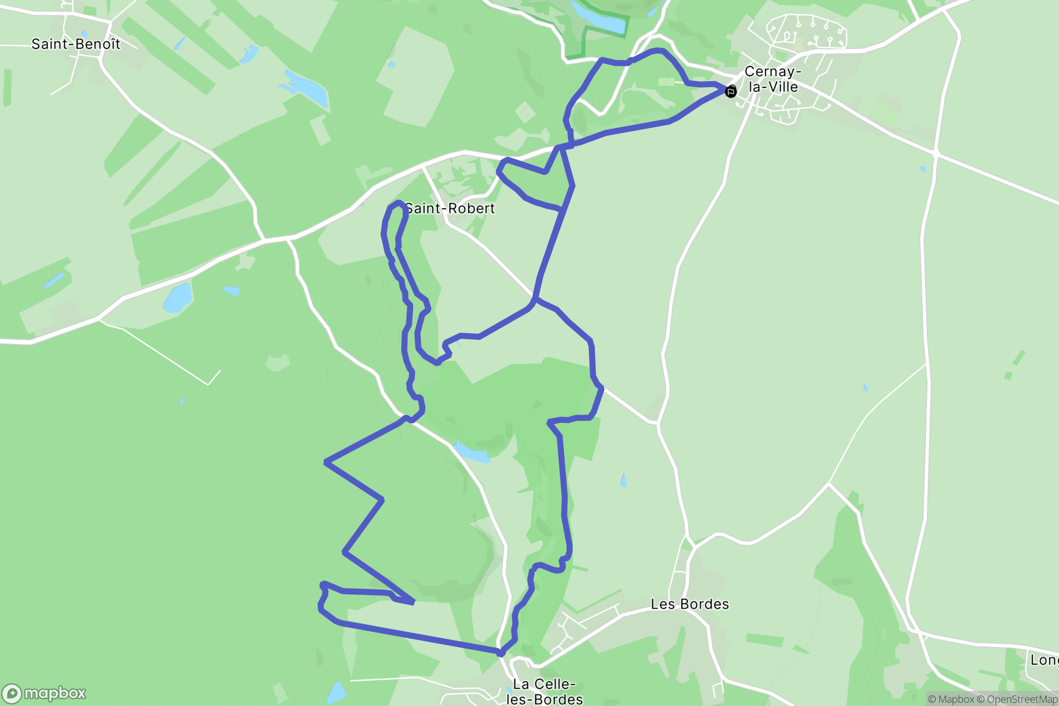 Cernay-la-ville : carte du parcours de randonnée - France
