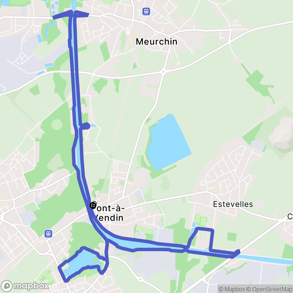 Pont-à-Vendin : carte du parcours de randonnée - France