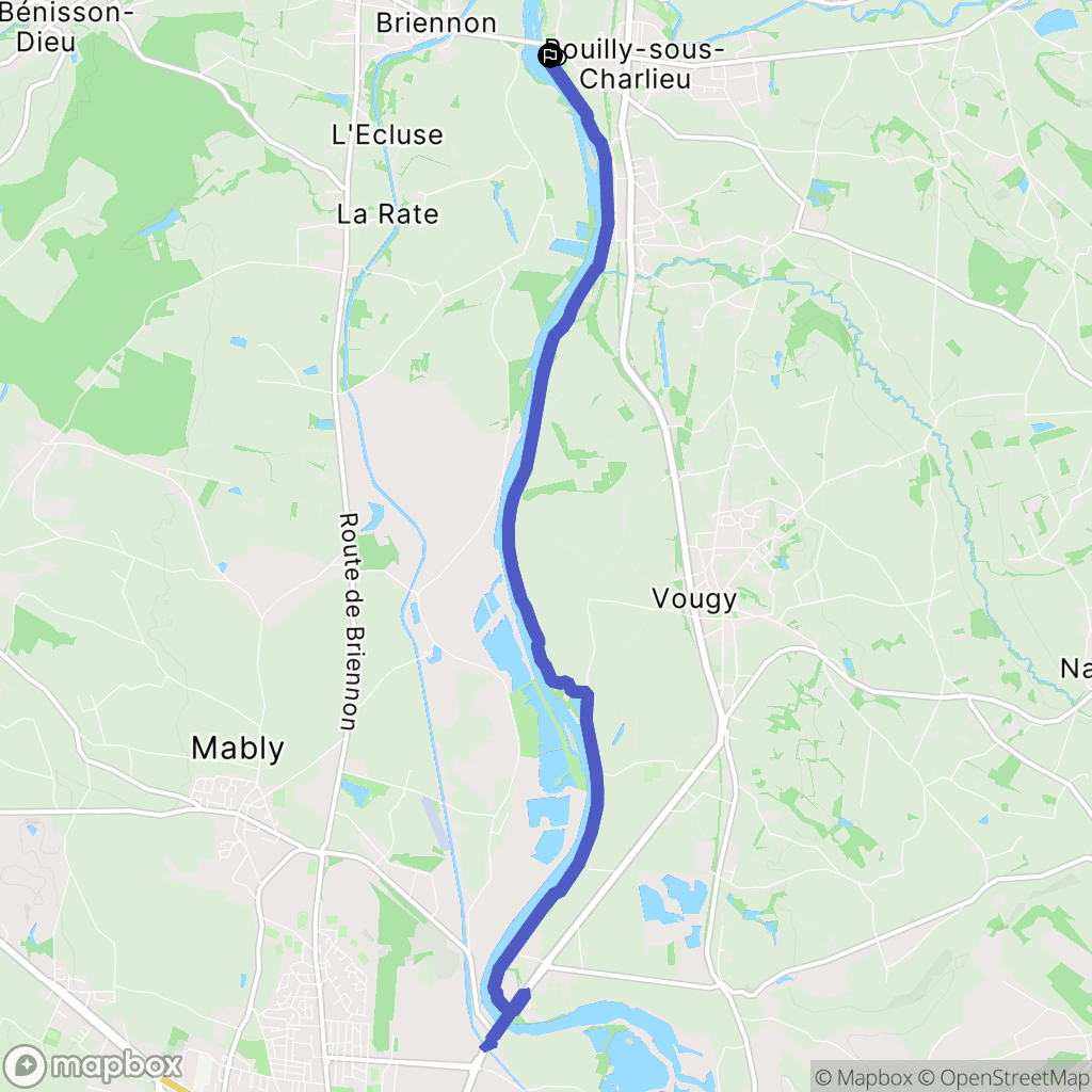Pouilly-Sous-Charlieu : carte du parcours de randonnée - France