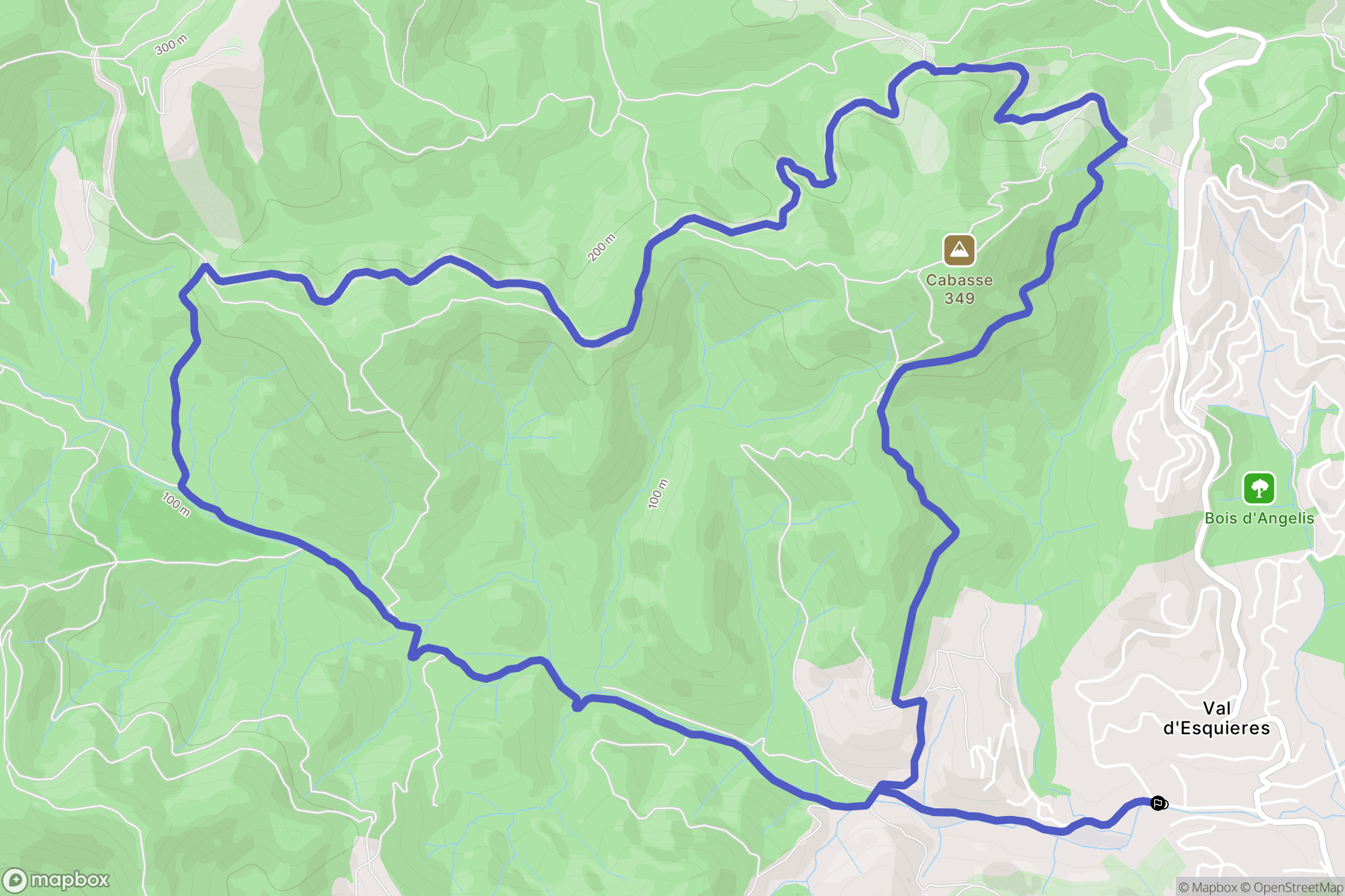 Roquebrune-sur-Argens : carte du parcours de randonnée - France