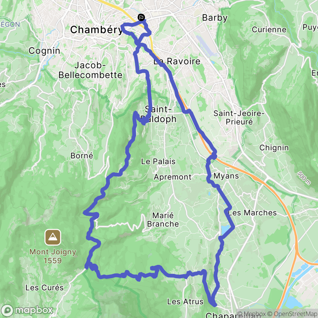 Bassens : carte du parcours de randonnée - France