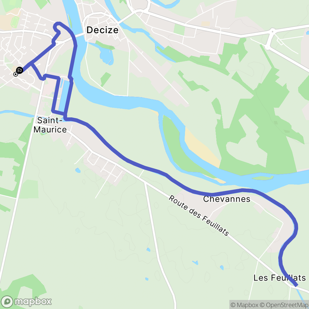 Decize : carte du parcours de randonnée - France