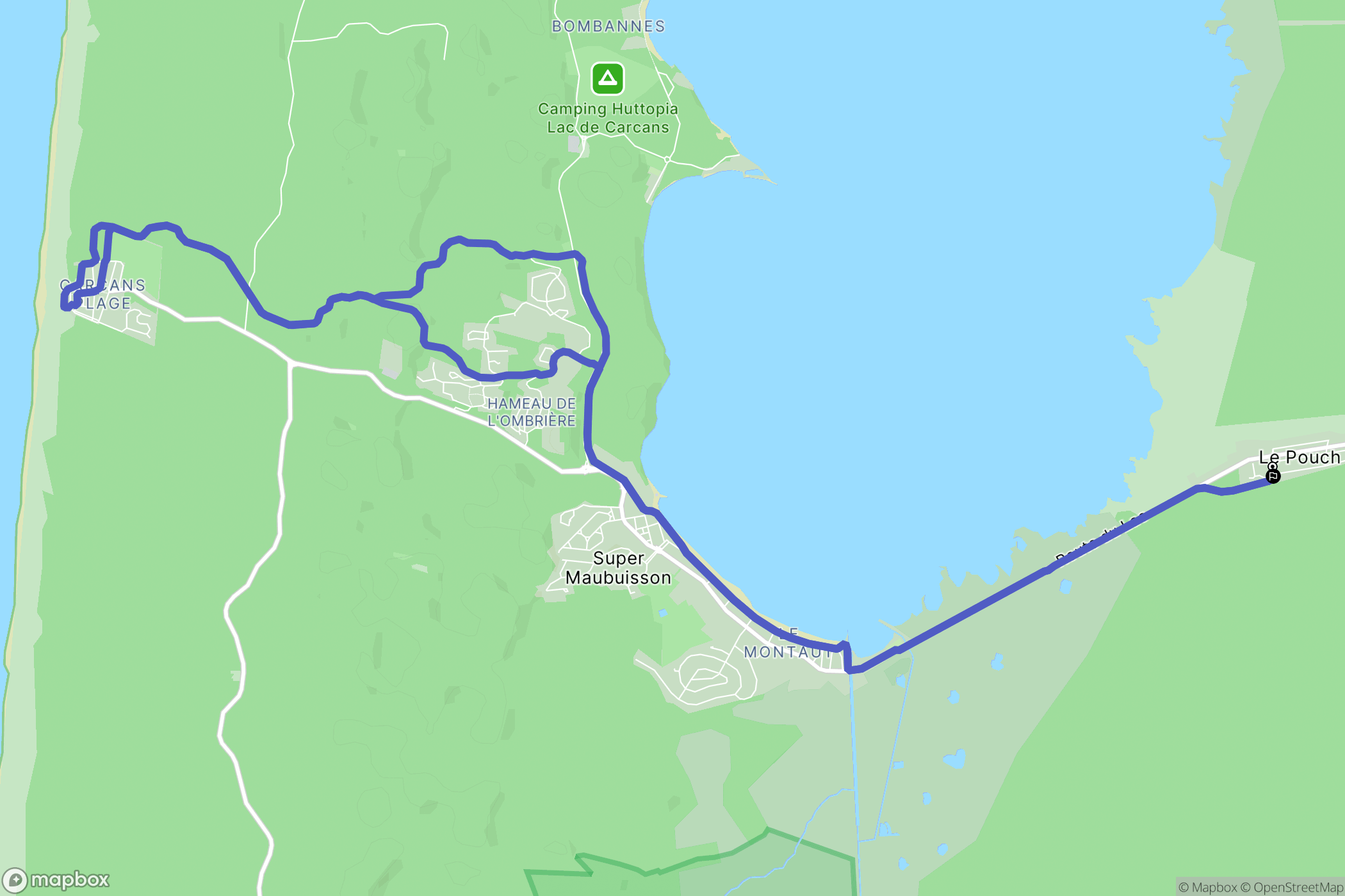 Carcans : carte du parcours de randonnée - France