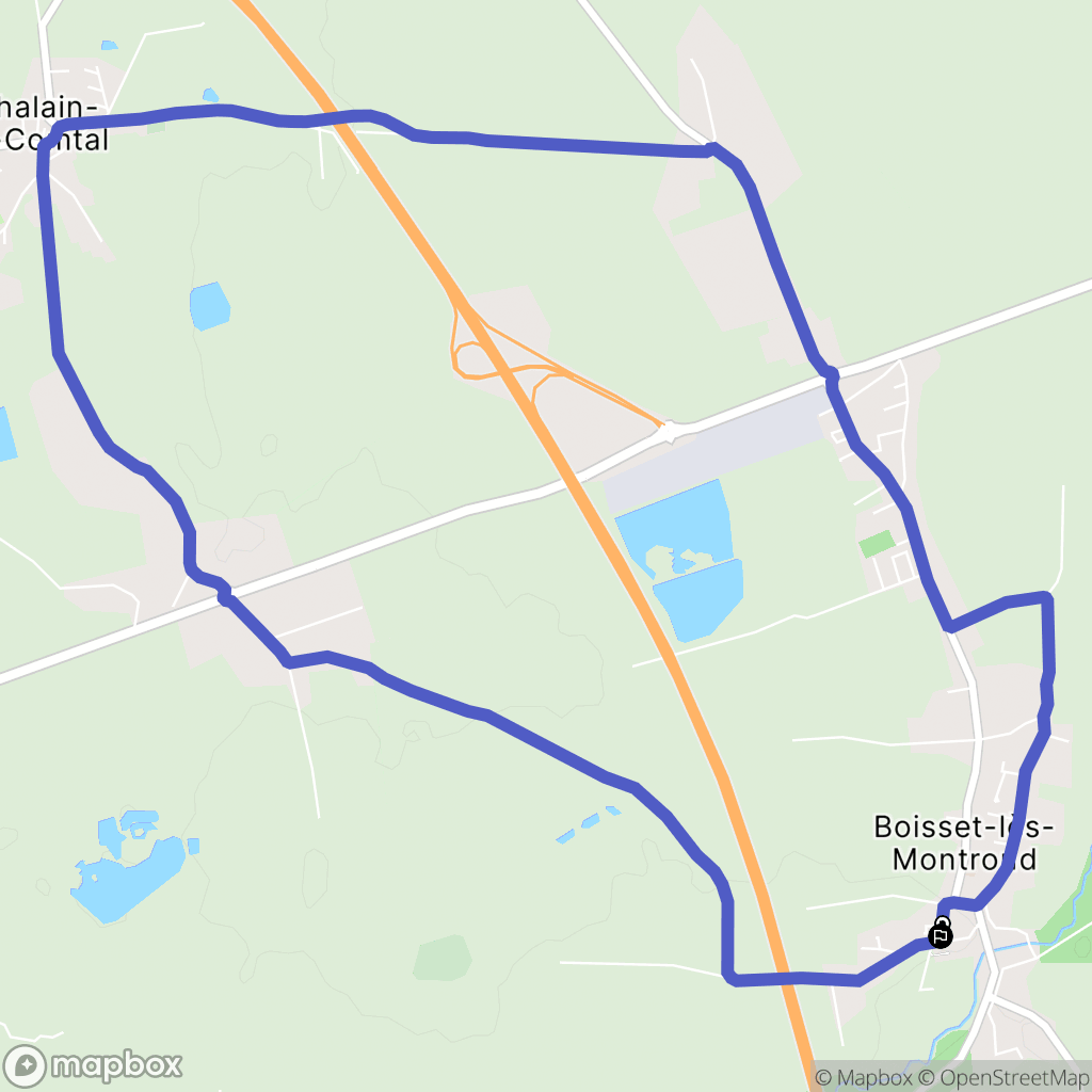 Boisset-lès-Montrond : carte du parcours de randonnée - France