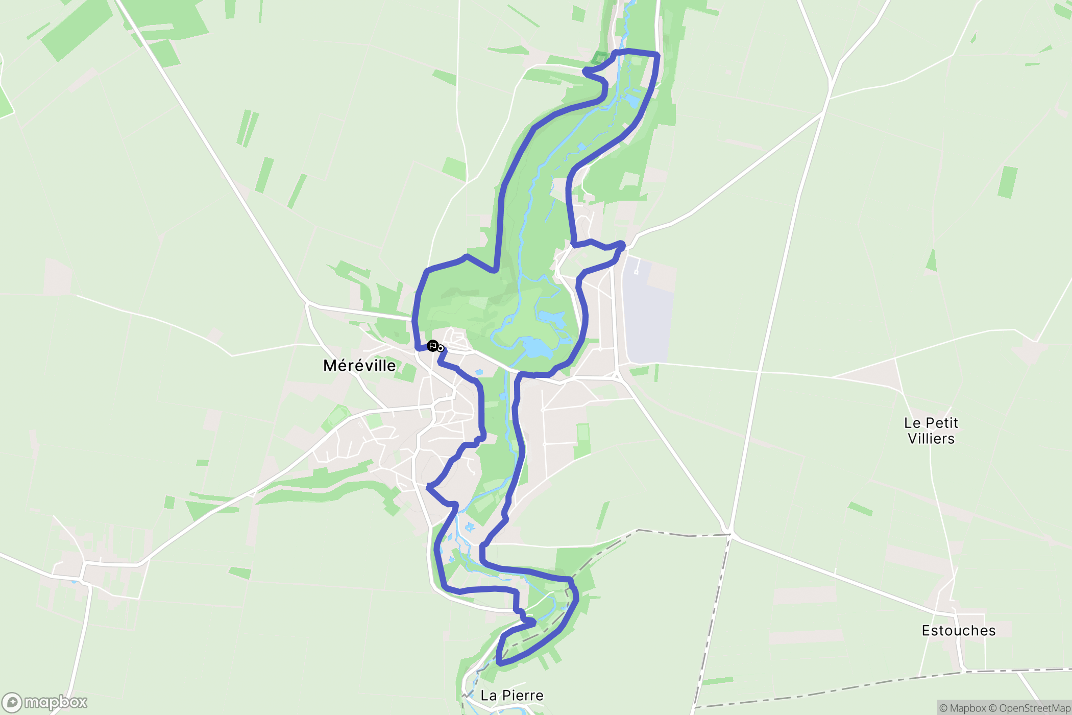 Le Mérévillois : carte du parcours de randonnée - France