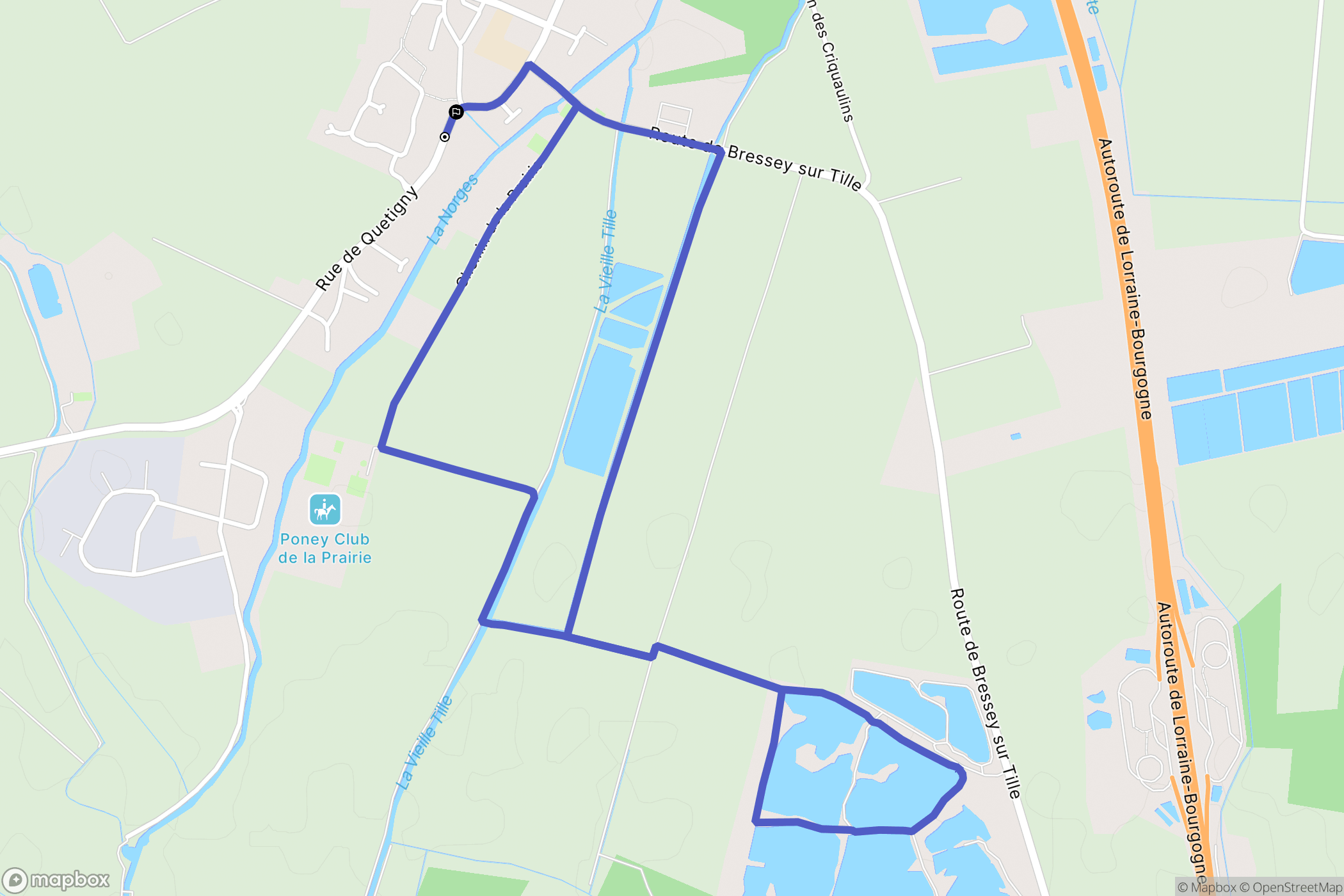 Couternon : carte du parcours de randonnée - France