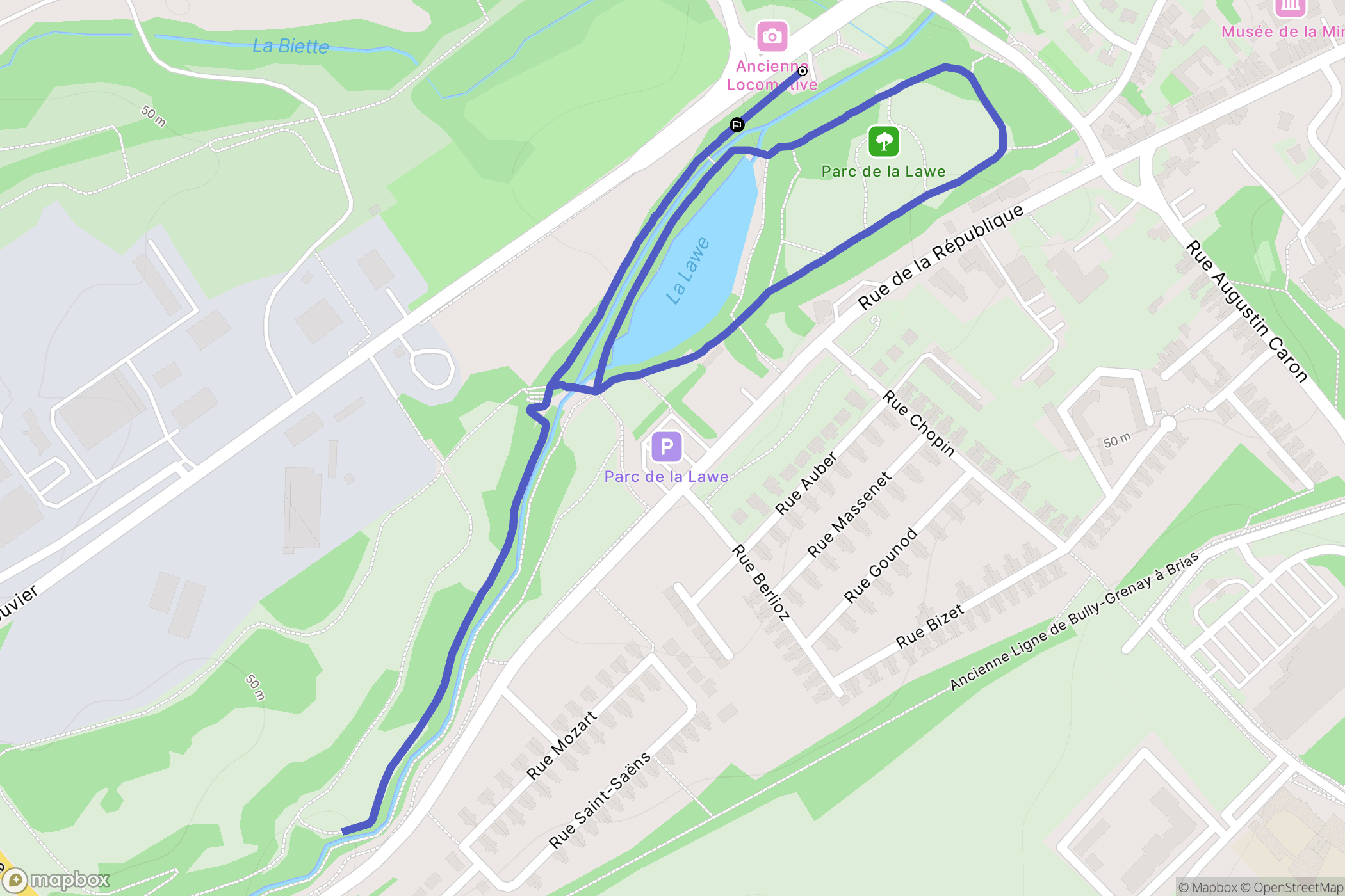 Bruay-la-Buissière : carte du parcours de randonnée - France