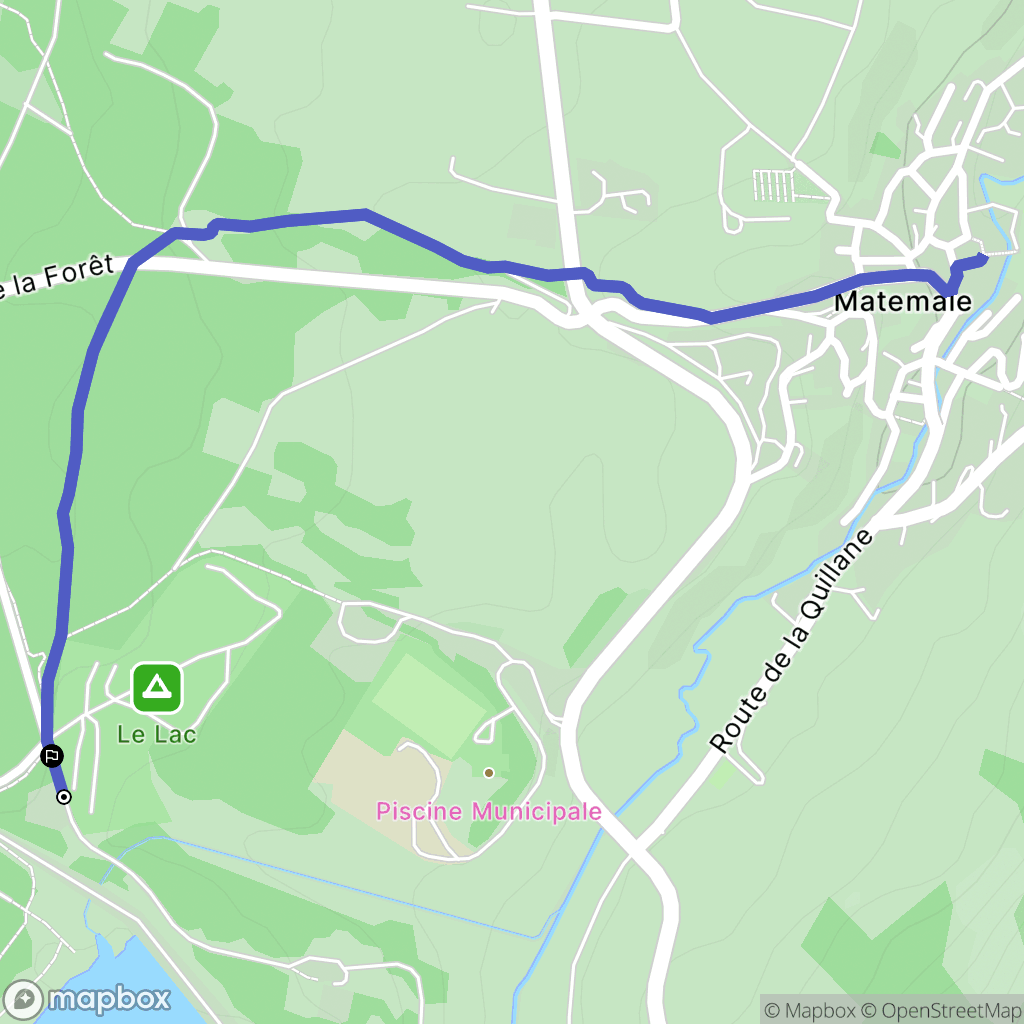 Matemale : carte du parcours de randonnée - France