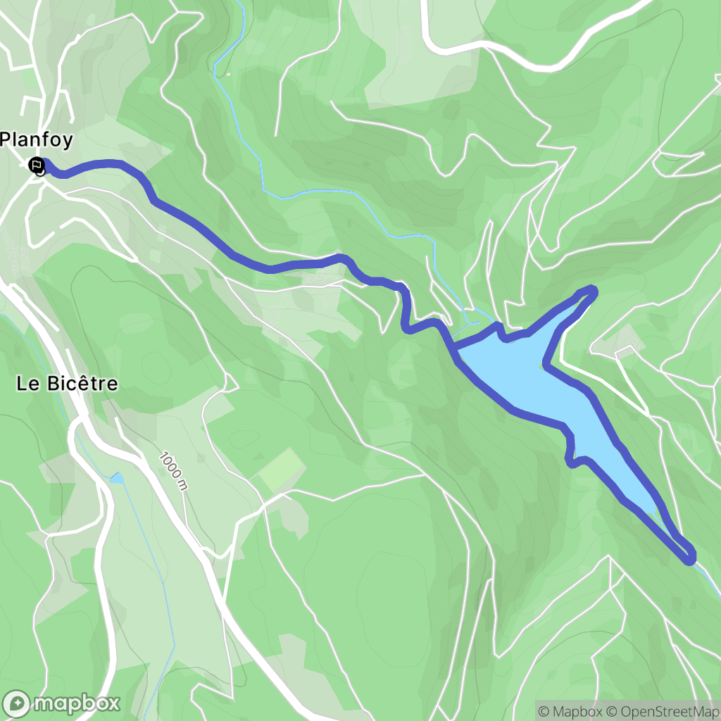 Planfoy : carte du parcours de randonnée - France