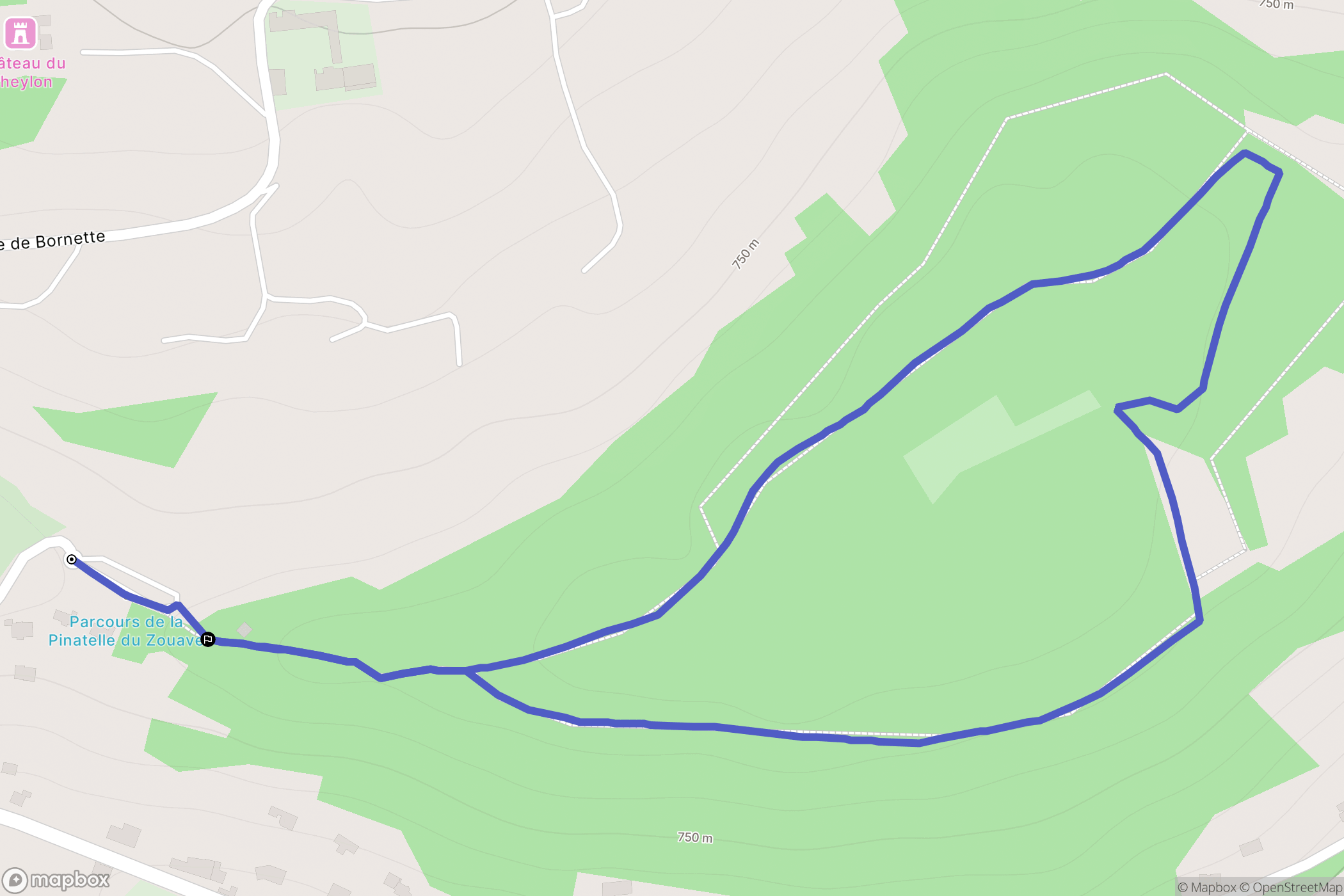Sanssac-l'Église : carte du parcours de randonnée - France