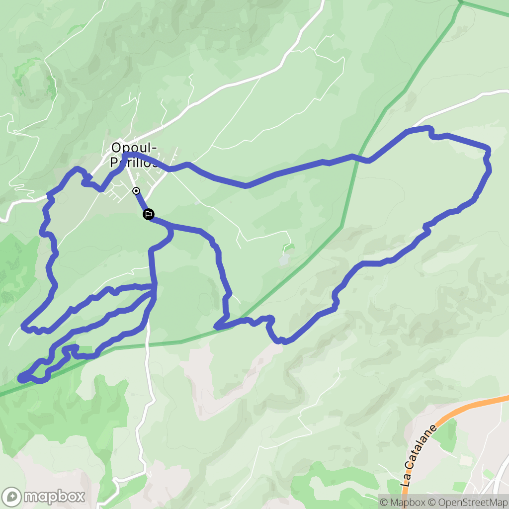 Opoul-Périllos : carte du parcours de randonnée - France