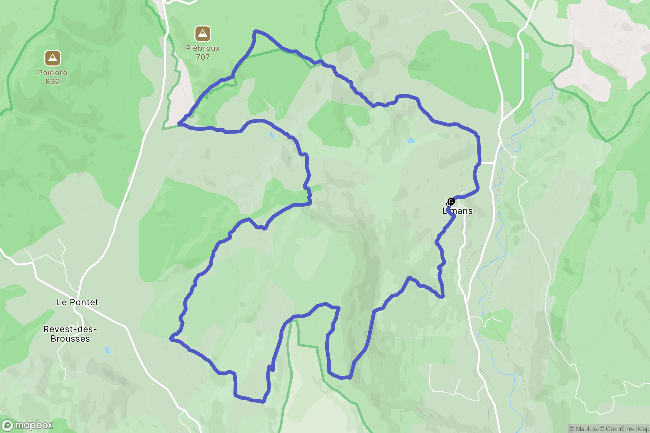 Limans : carte du parcours de randonnée - France