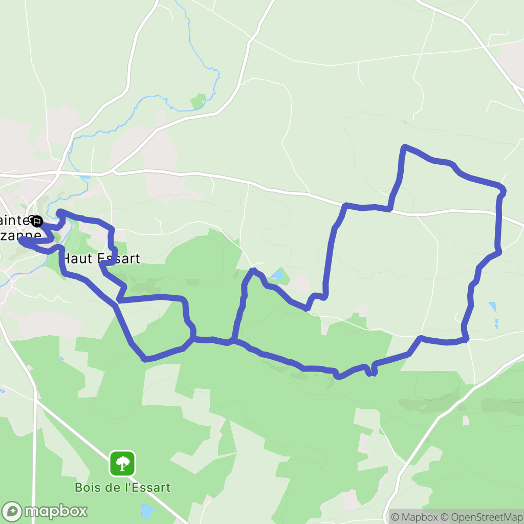 Sainte-Suzanne-et-Chammes : carte du parcours de randonnée - France