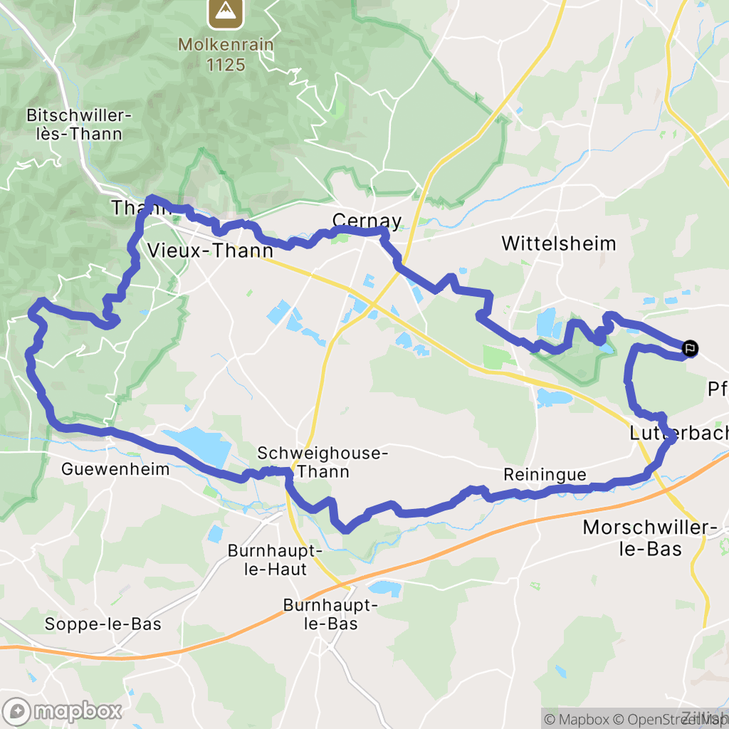 Richwiller : carte du parcours de randonnée - France