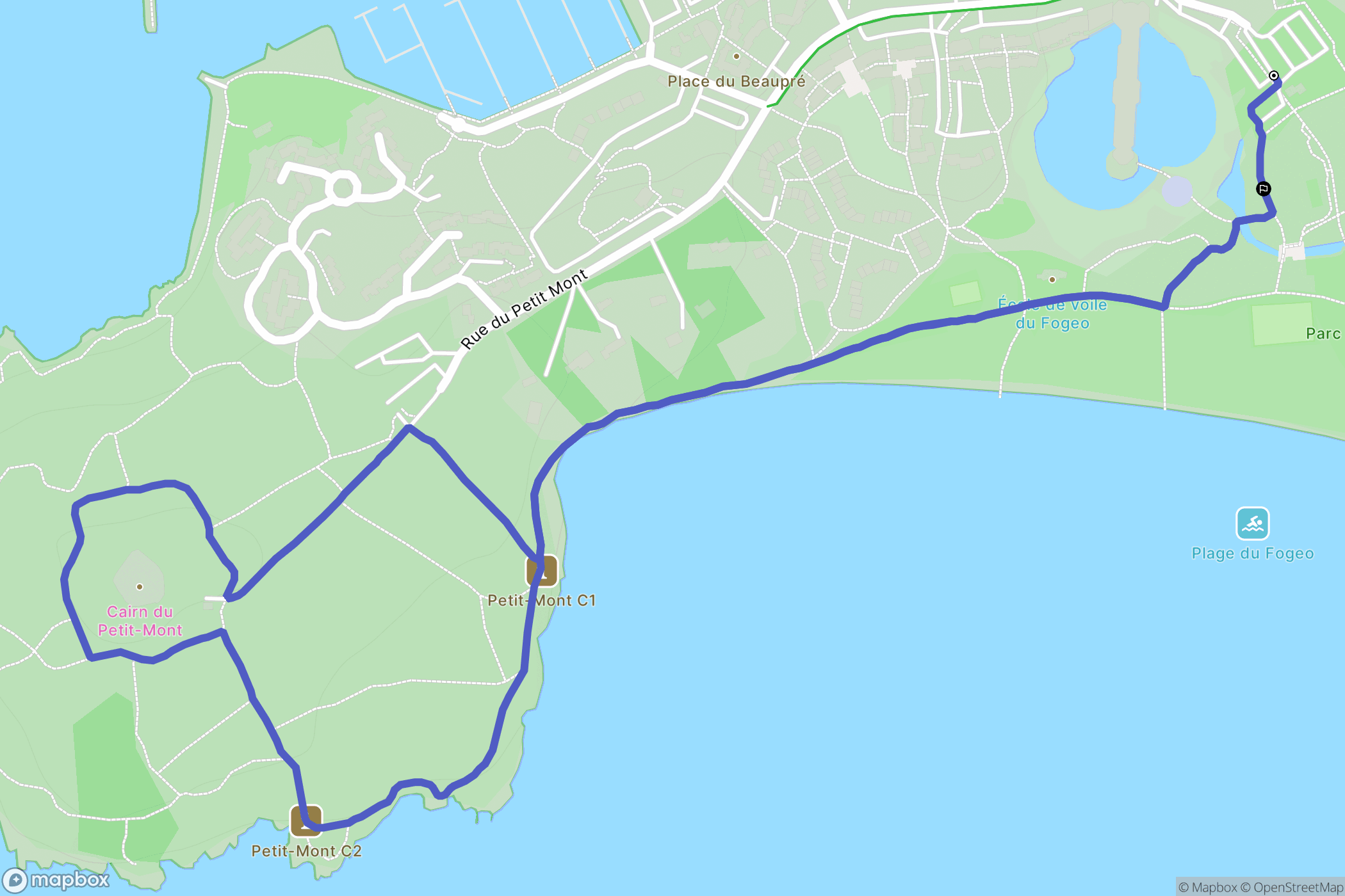 Arzon : carte du parcours de randonnée - France