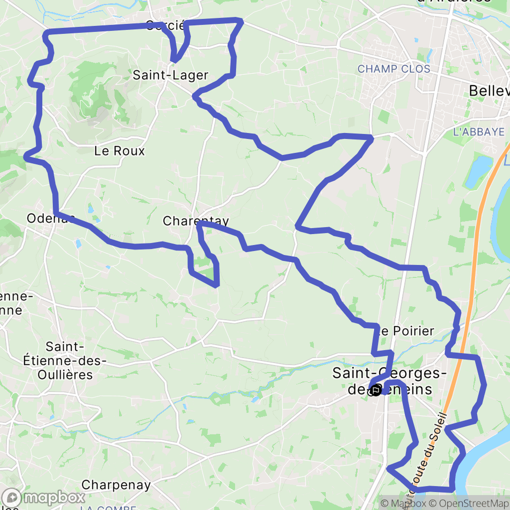 Saint-Georges-de-Reneins : carte du parcours de randonnée - France