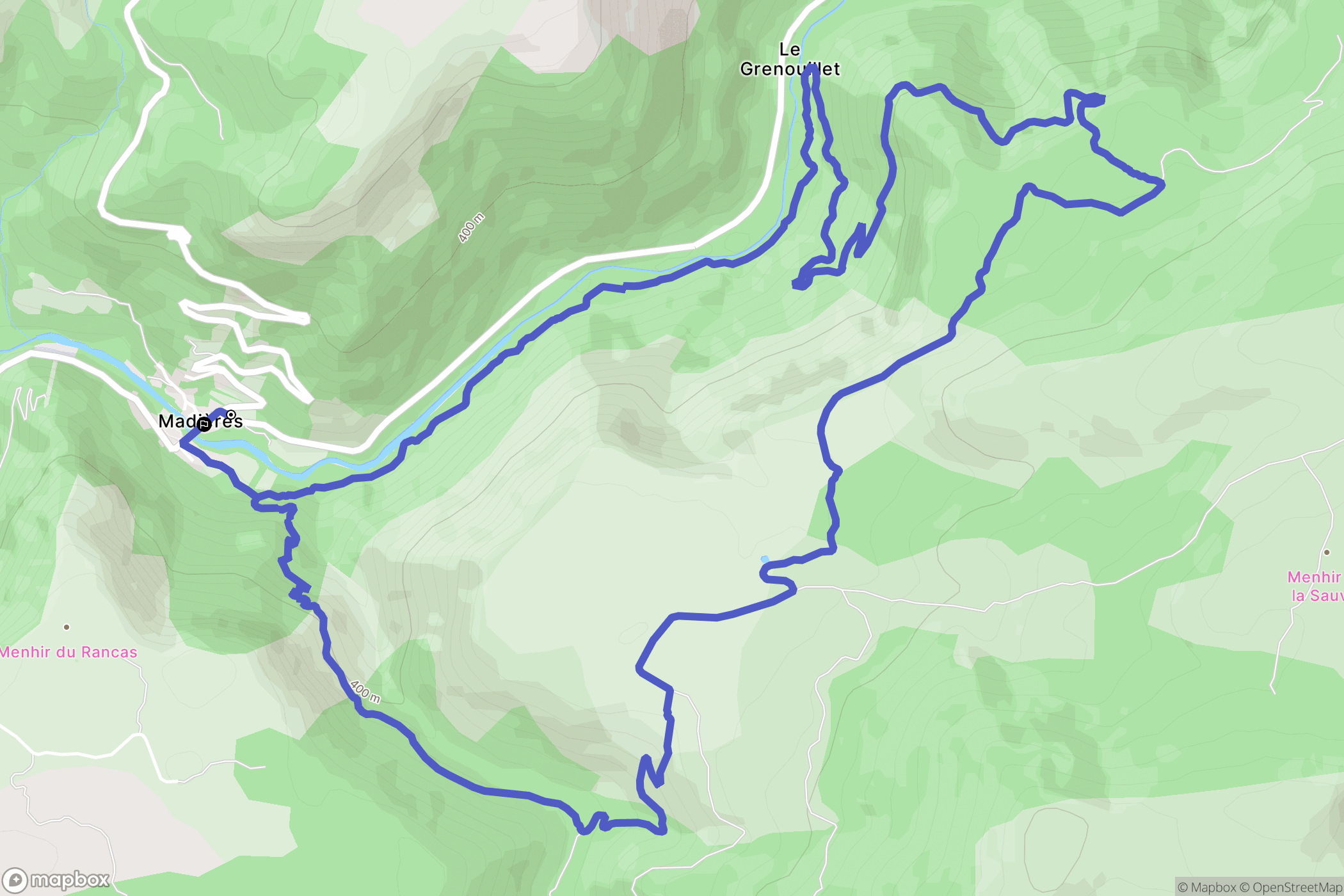 Rogues : carte du parcours de randonnée - France