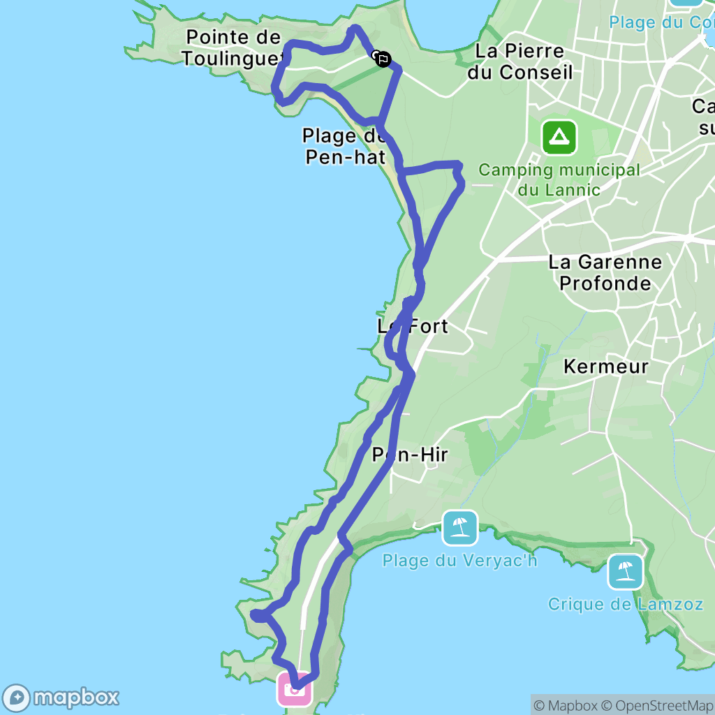 Camaret-sur-Mer : carte du parcours de randonnée - France