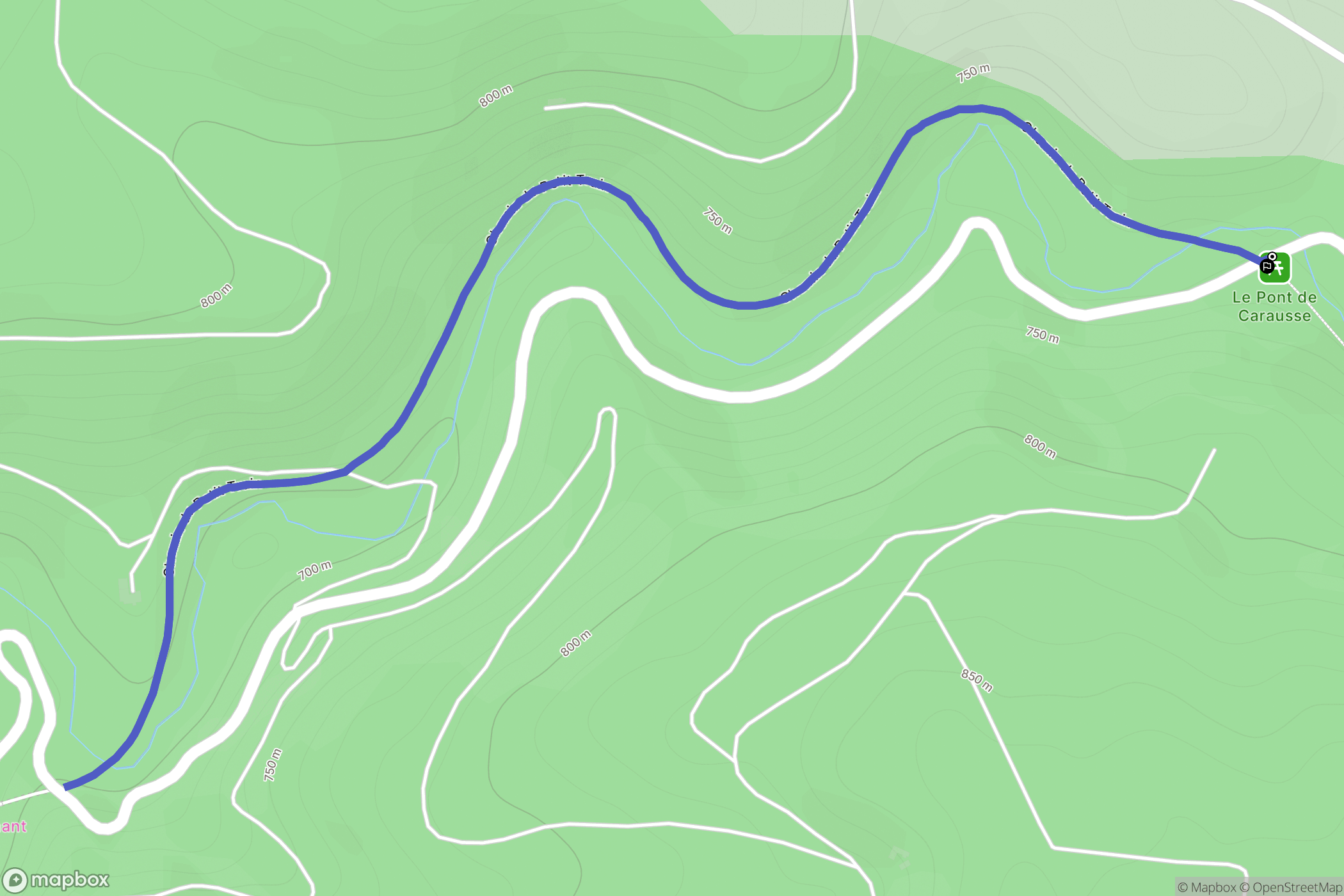 Lacaune : carte du parcours de randonnée - France