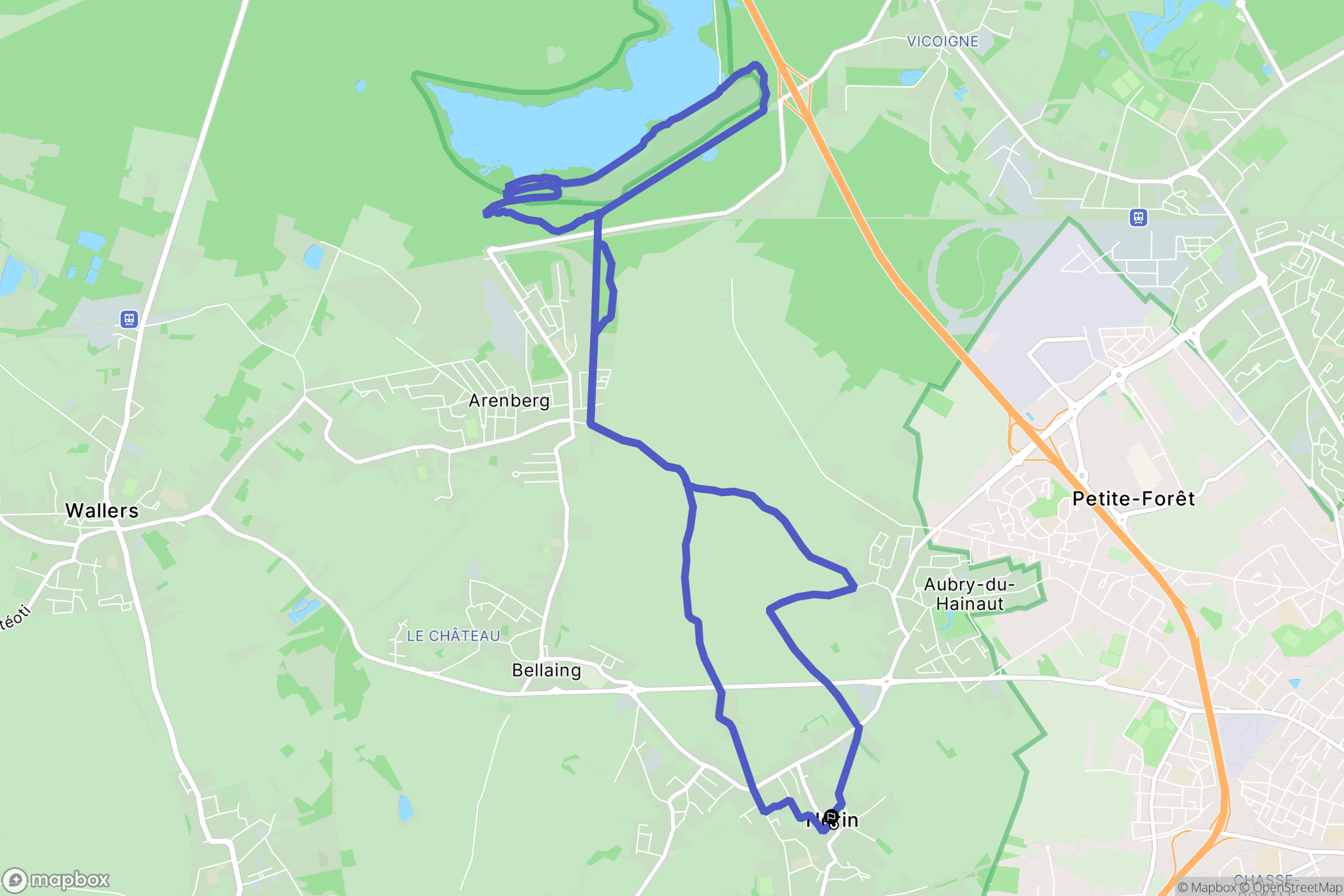 Hérin : carte du parcours de randonnée - France