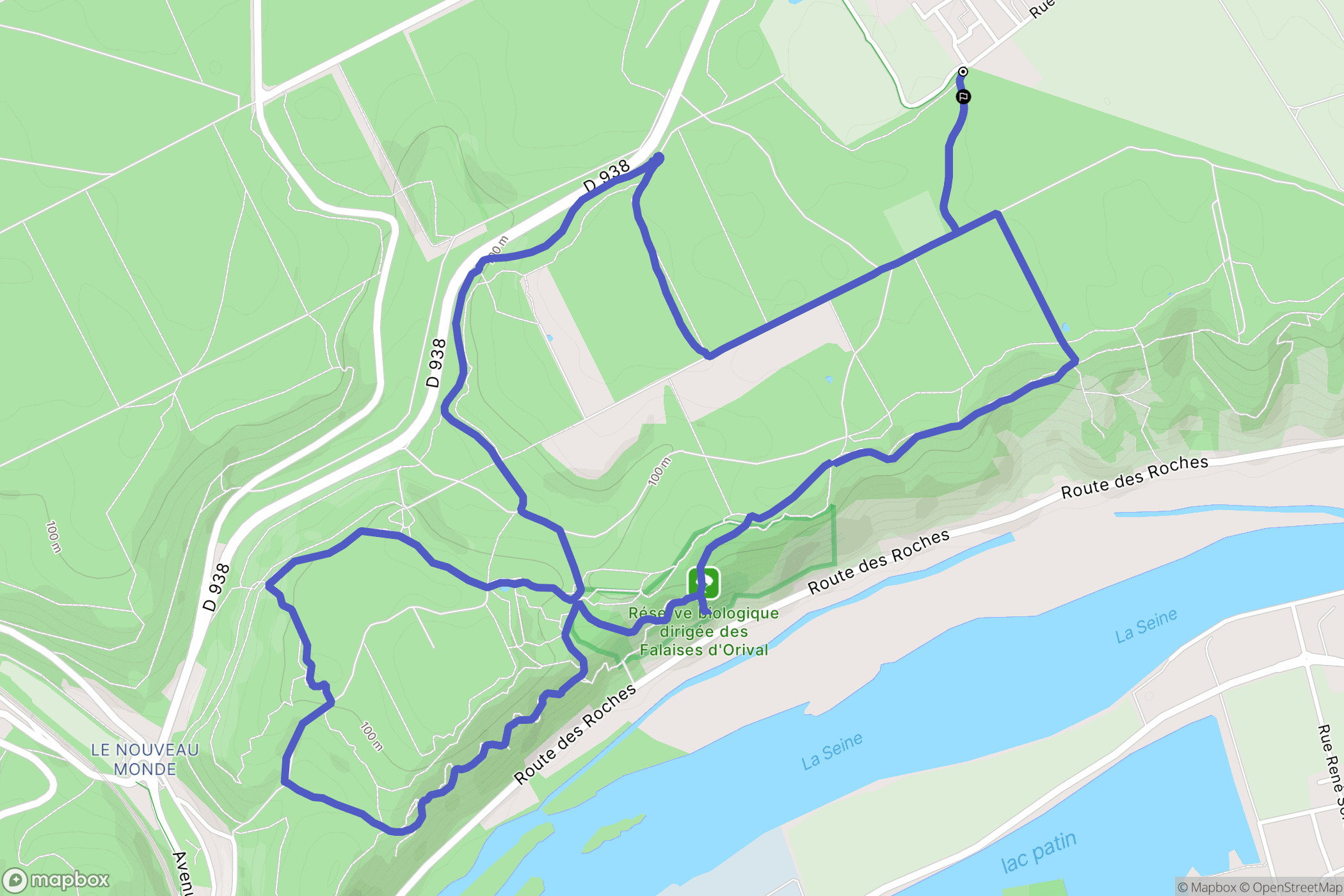 Grand-Couronne : carte du parcours de randonnée - France