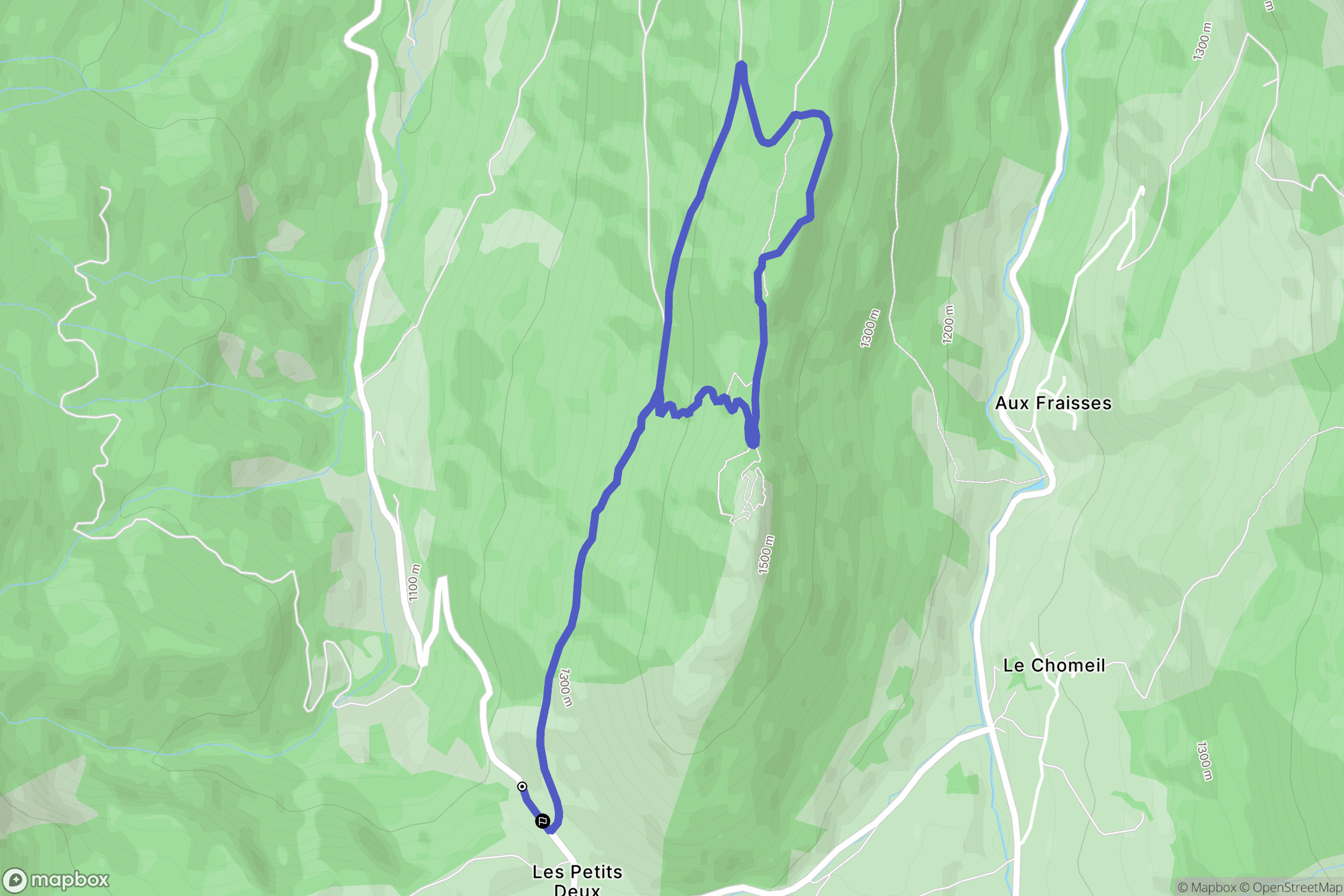 Gresse-en-Vercors : carte du parcours de randonnée - France