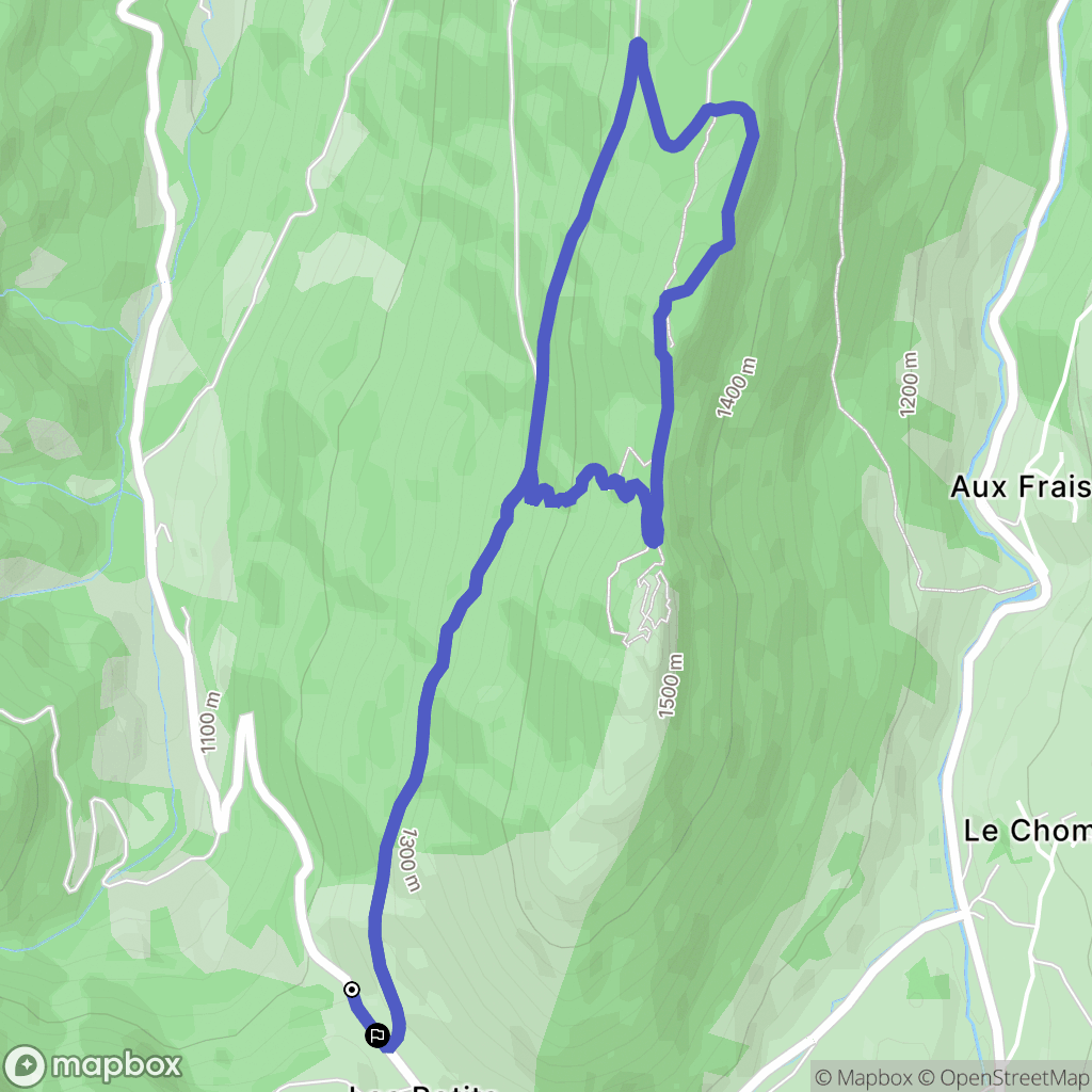 Gresse-en-Vercors : carte du parcours de randonnée - France
