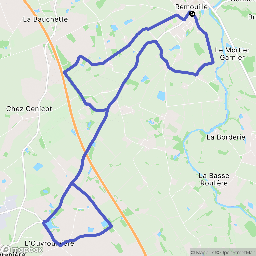 Remouillé : carte du parcours de randonnée - France