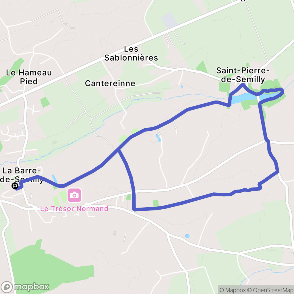 La Barre-de-Semilly : carte du parcours de randonnée - France