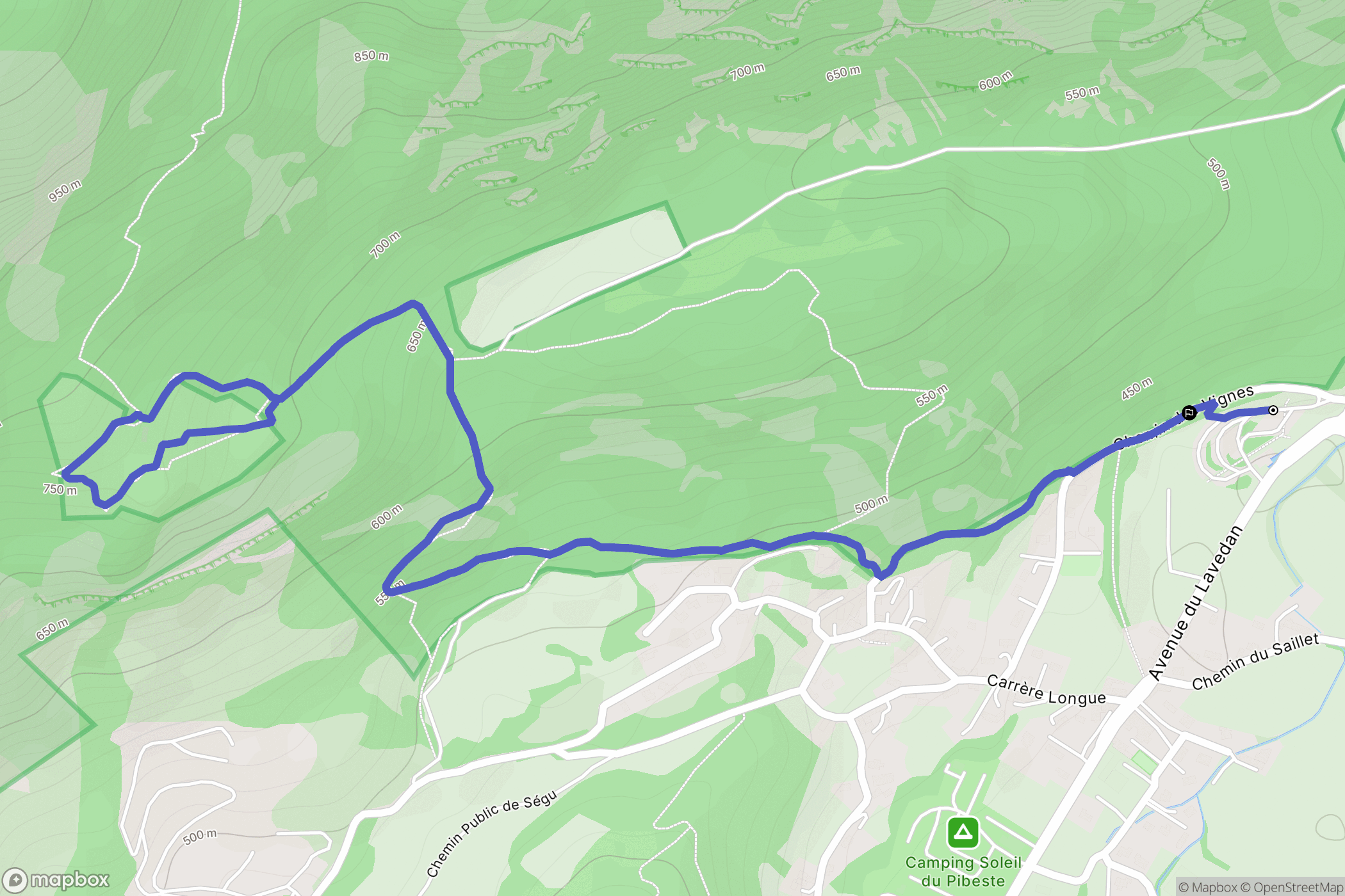 Agos-Vidalos : carte du parcours de randonnée - France