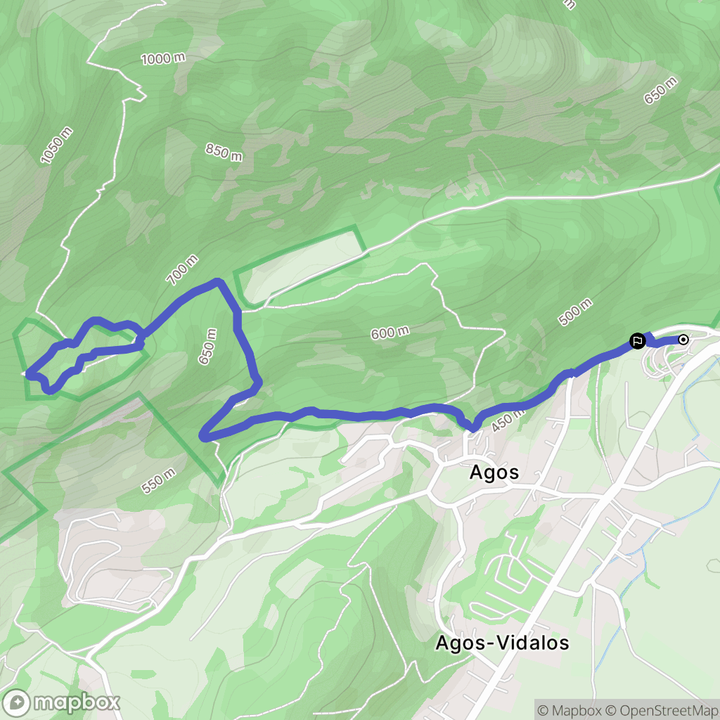 Agos-Vidalos : carte du parcours de randonnée - France