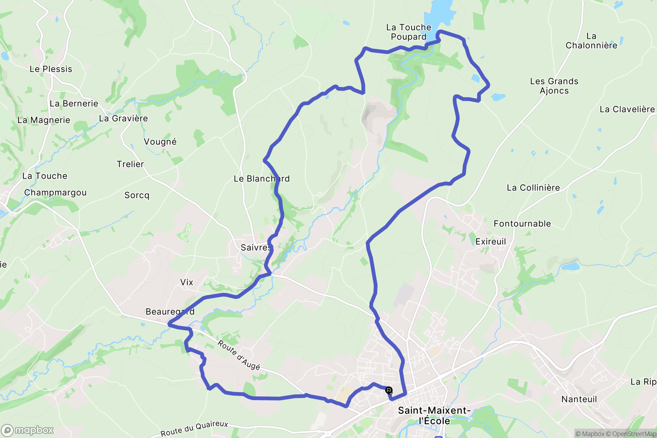 Saint-Maixent-l'École : carte du parcours de randonnée - France