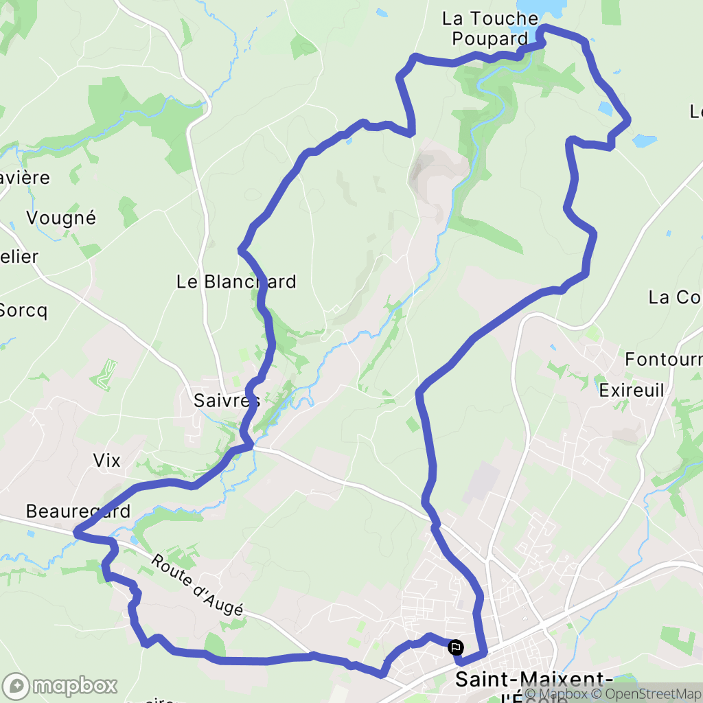 Saint-Maixent-l'École : carte du parcours de randonnée - France