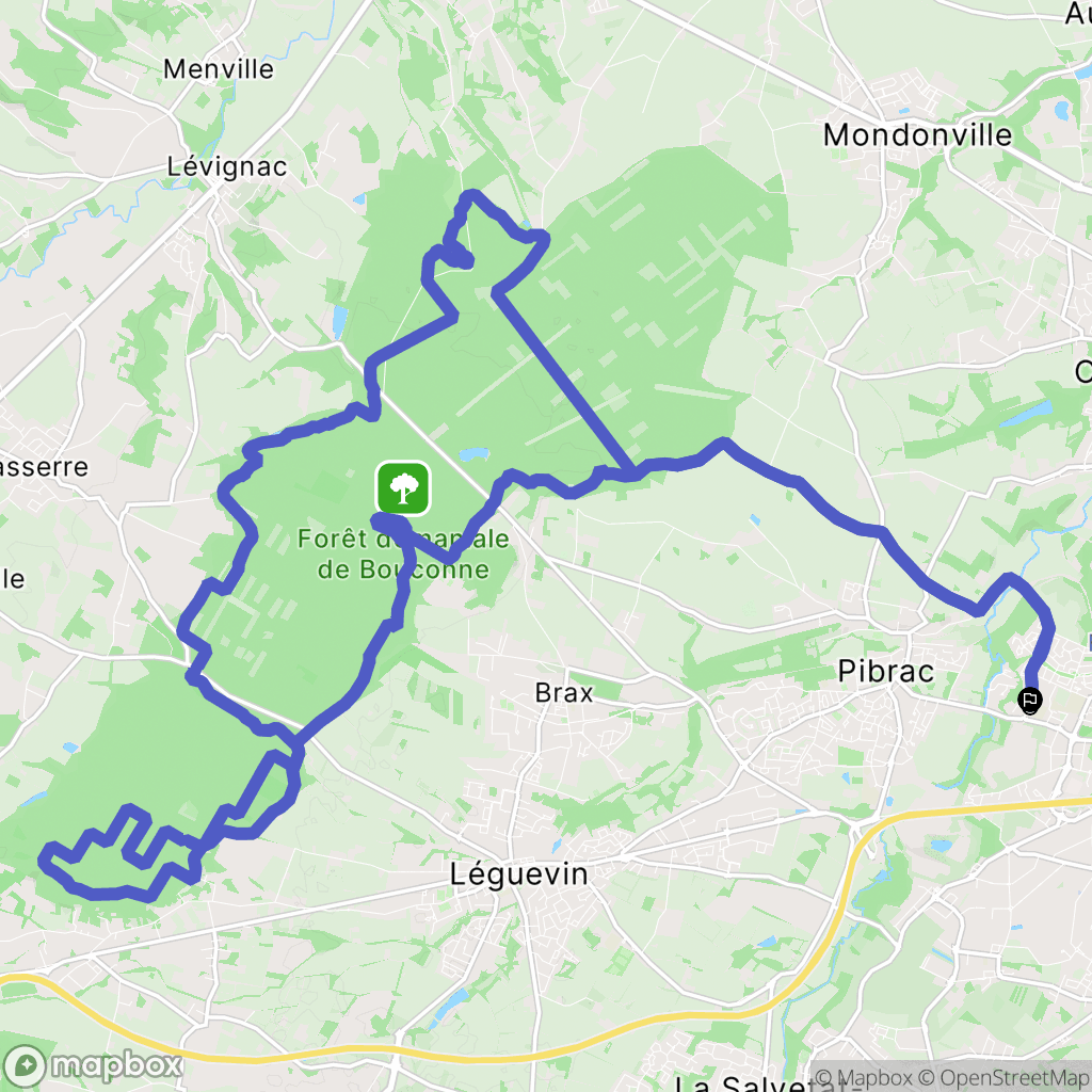 Colomiers : carte du parcours de randonnée - France