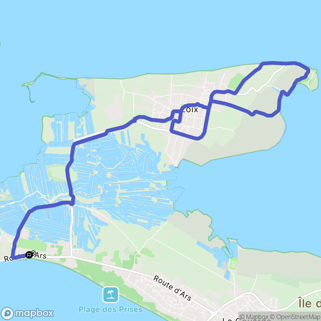 La Couarde-sur-Mer : carte du parcours de randonnée - France