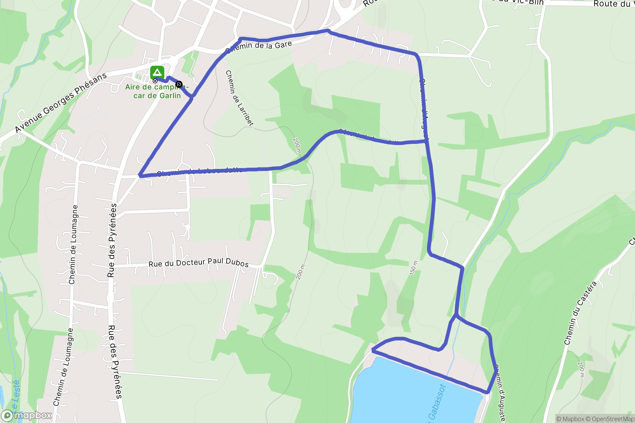 Garlin : carte du parcours de randonnée - France