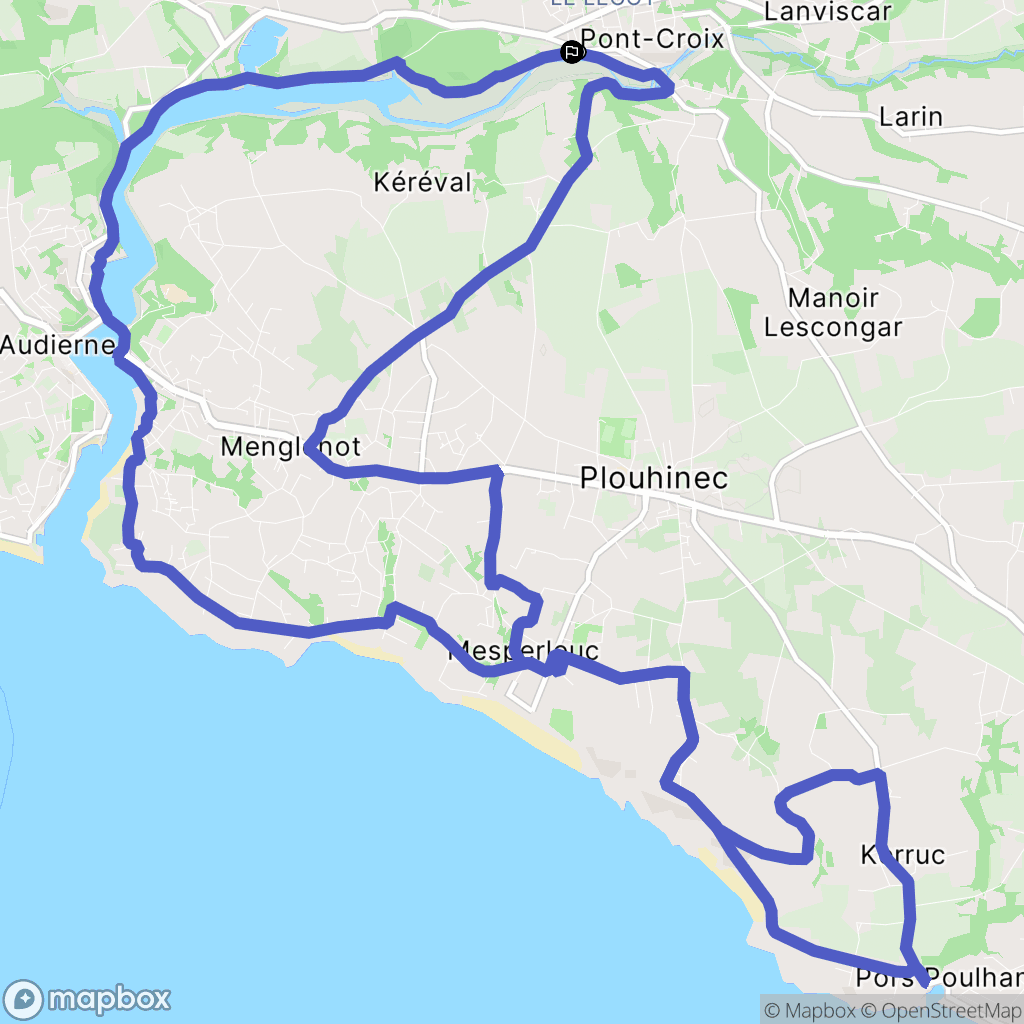 Pont-Croix : carte du parcours de randonnée - France
