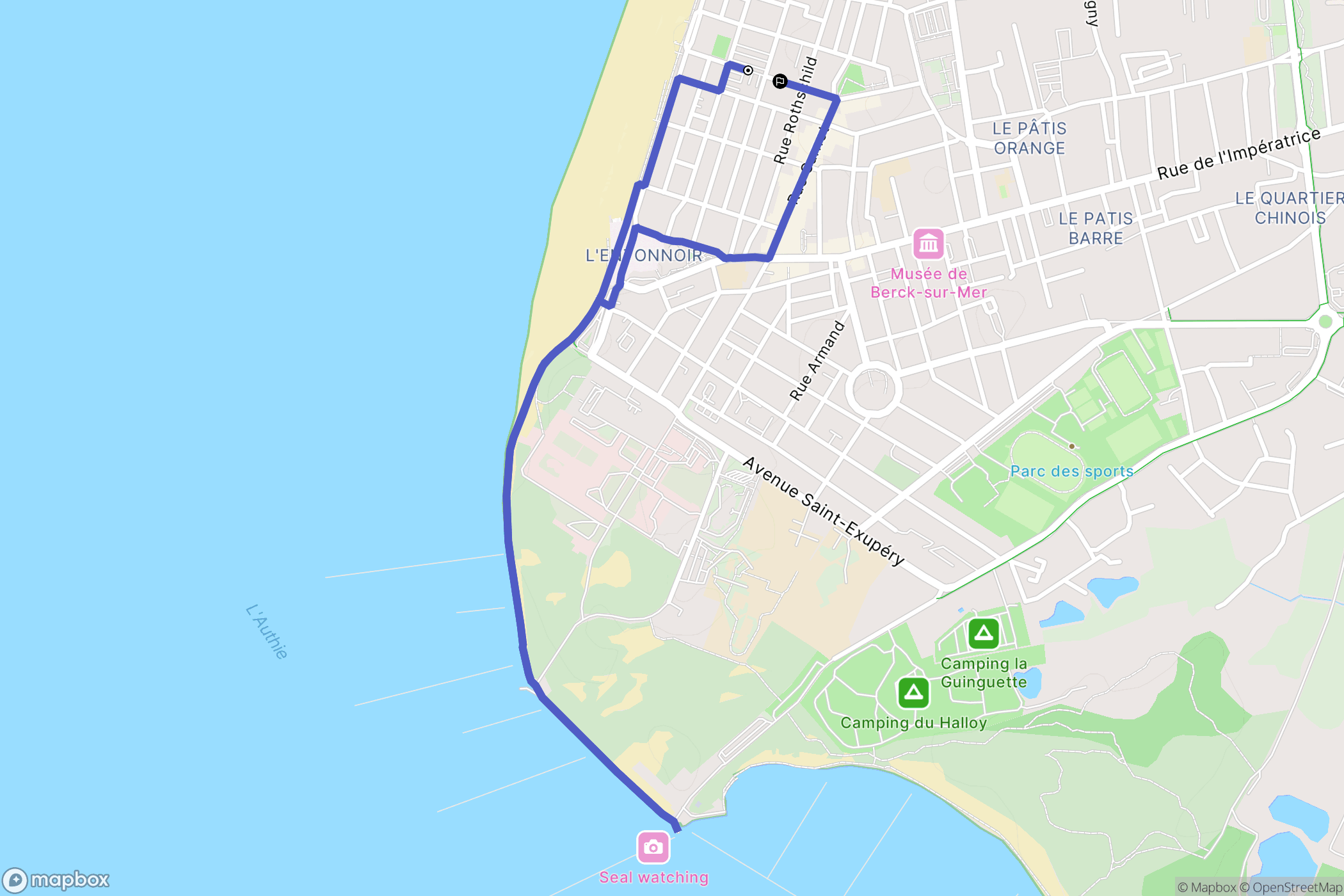 Berck : carte du parcours de randonnée - France
